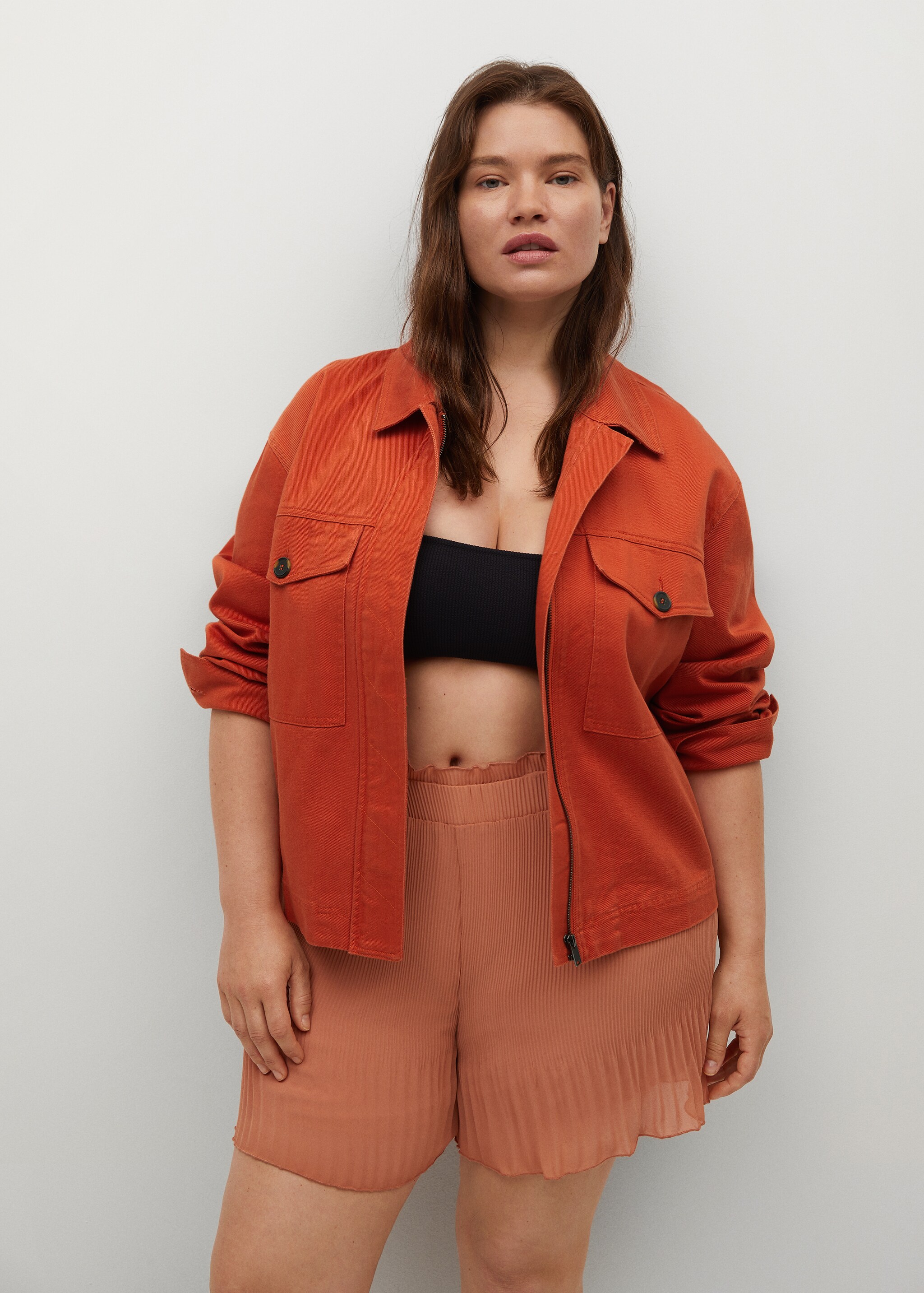 Chaqueta denim algodón - Plano medio