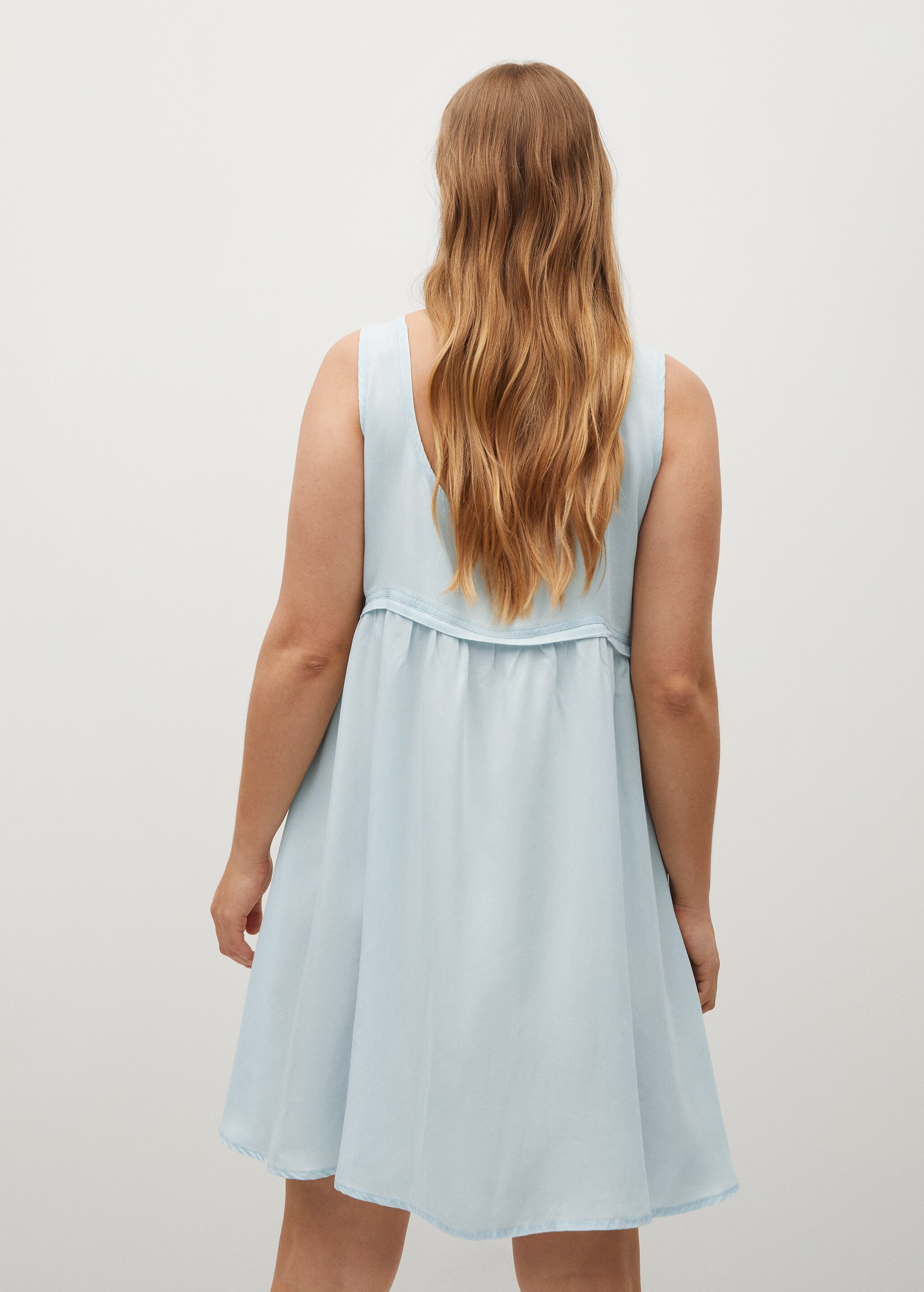 Vestido corto lyocell - Reverso del artículo