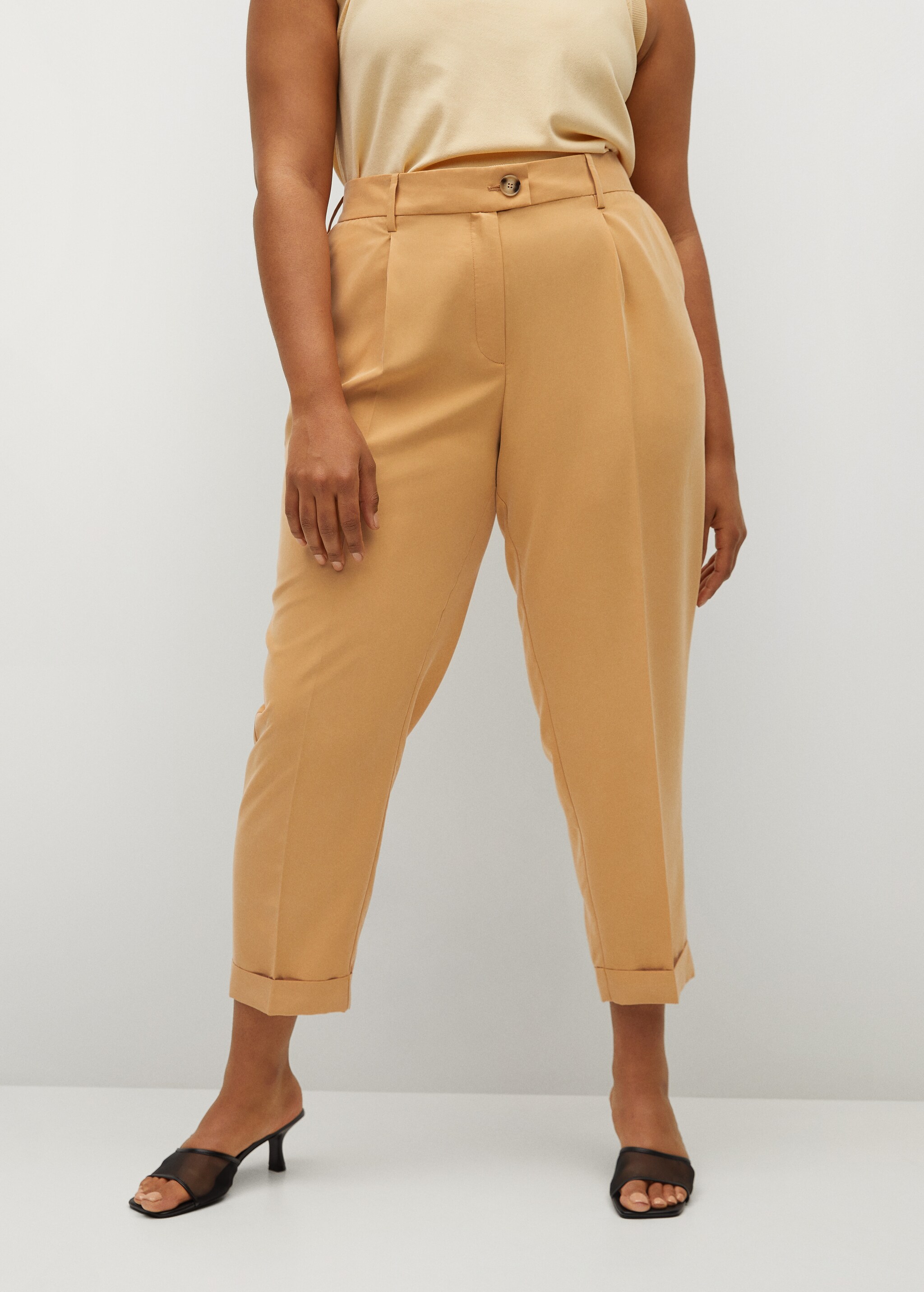 Straight-fit pleated trousers - Medium plane