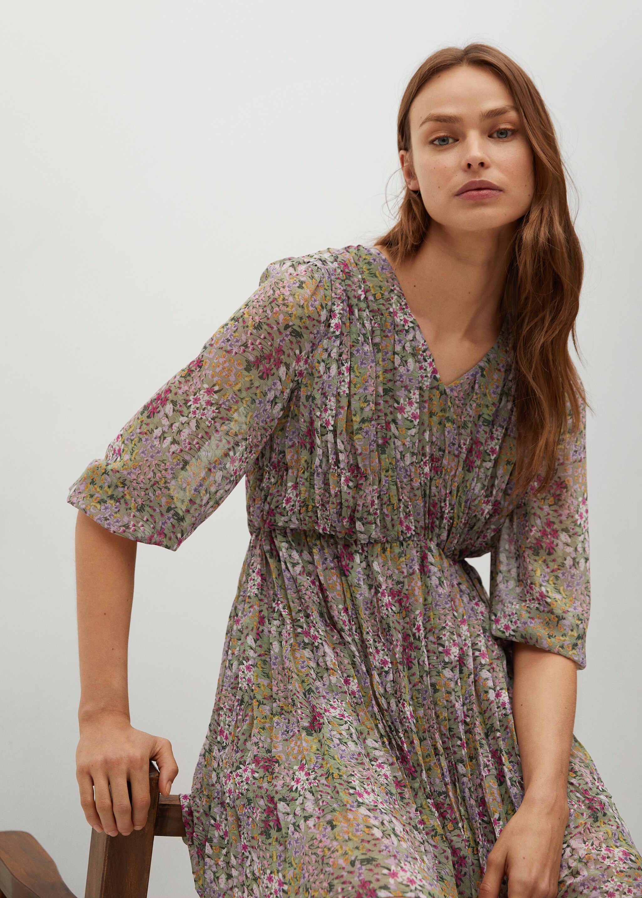 Vestido plisado estampado - Detalle del artículo 4