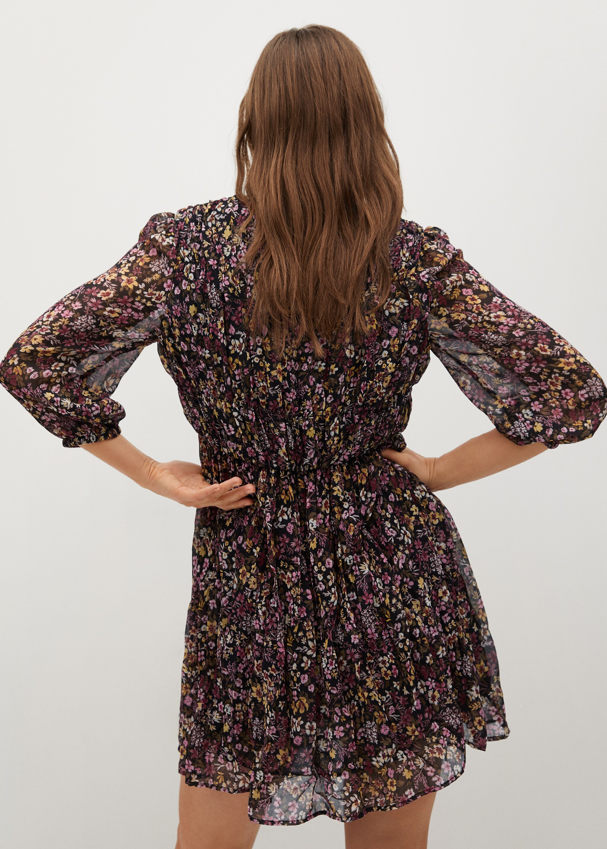 Vestido plisado estampado - Reverso del artículo