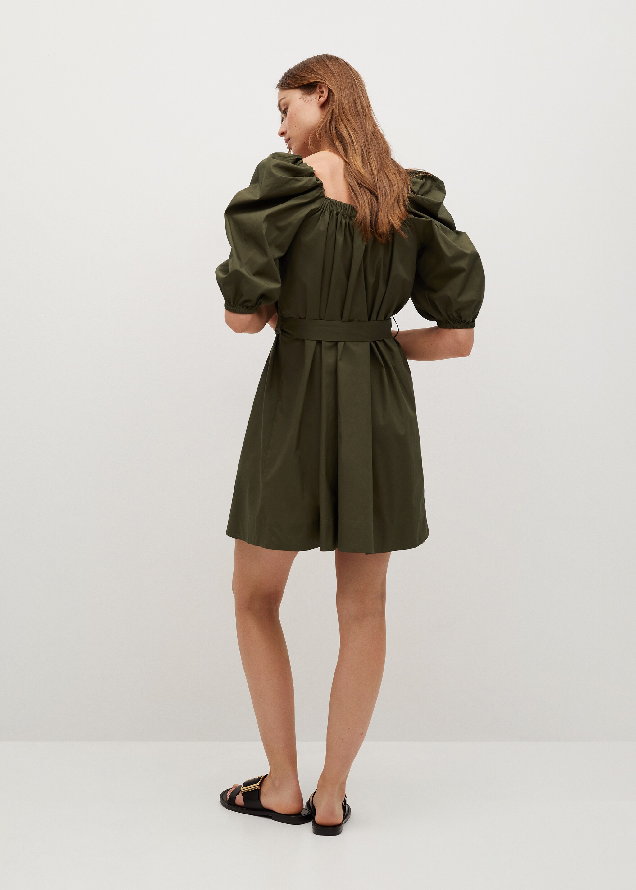 Vestido popelín manga abullonada - Reverso del artículo