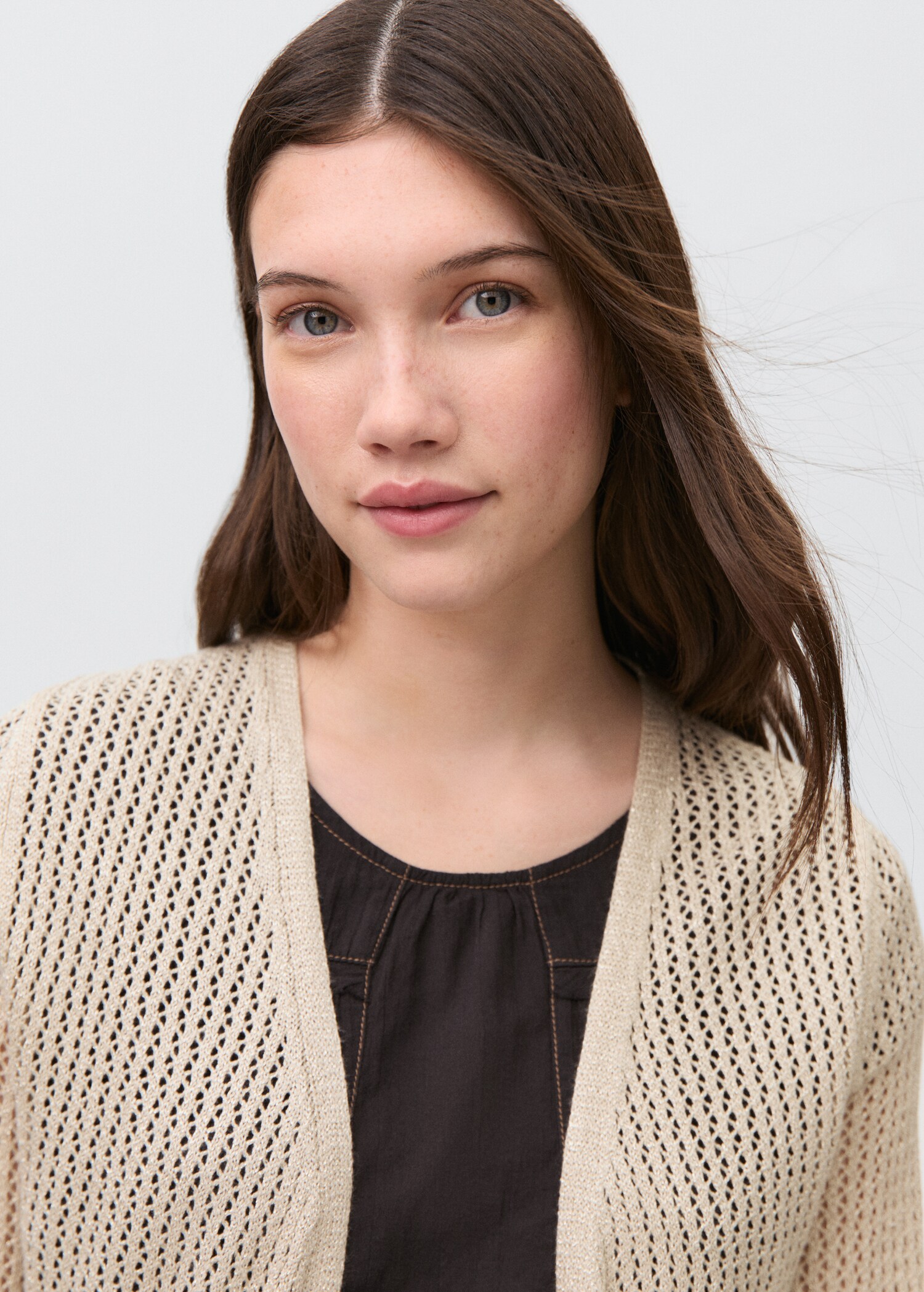 Cardigan long maille ajourée - Détail de l'article 1