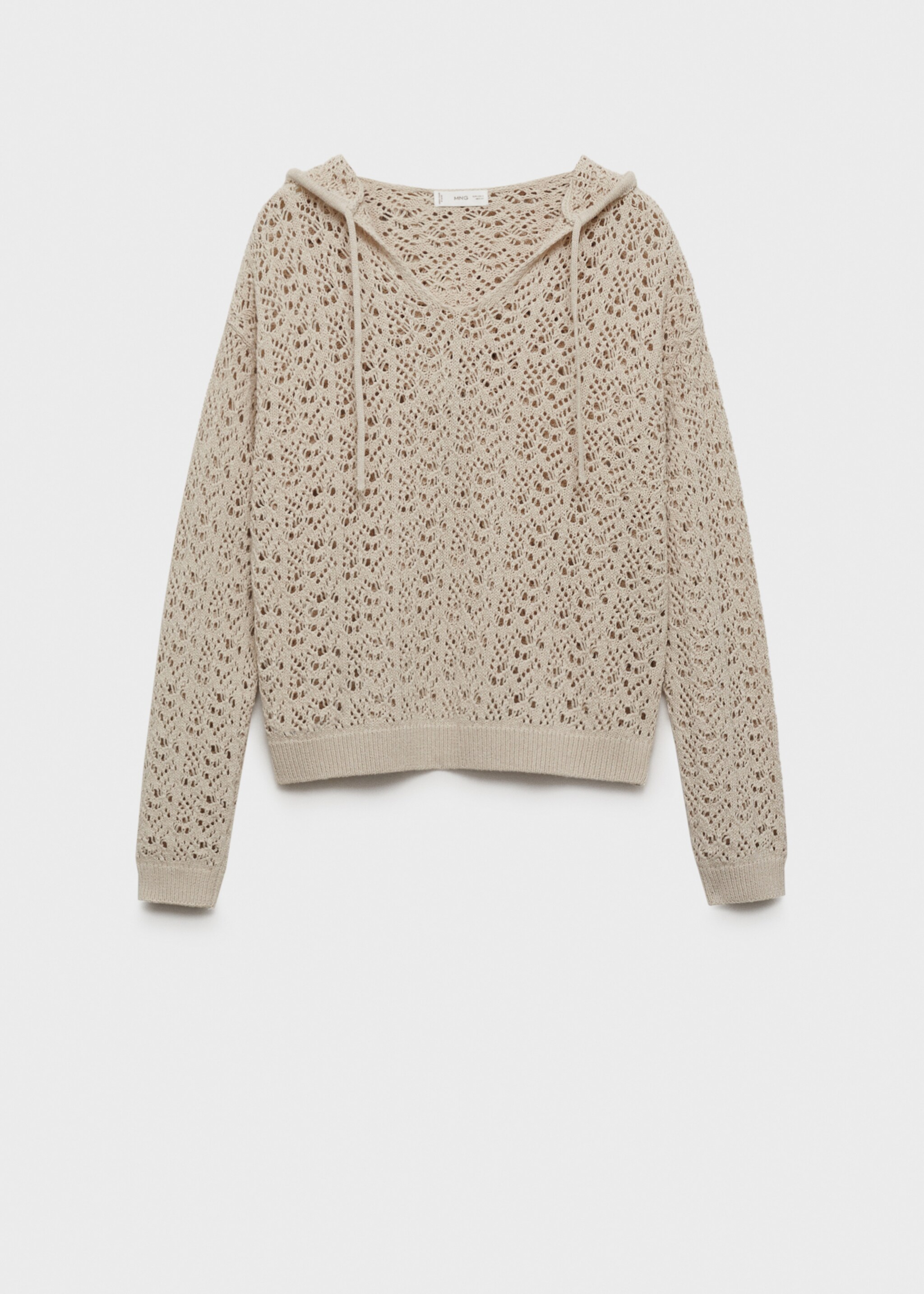 Pull ajouré à capuche - Article sans modèle, Sable. Ref: 87075728-00.