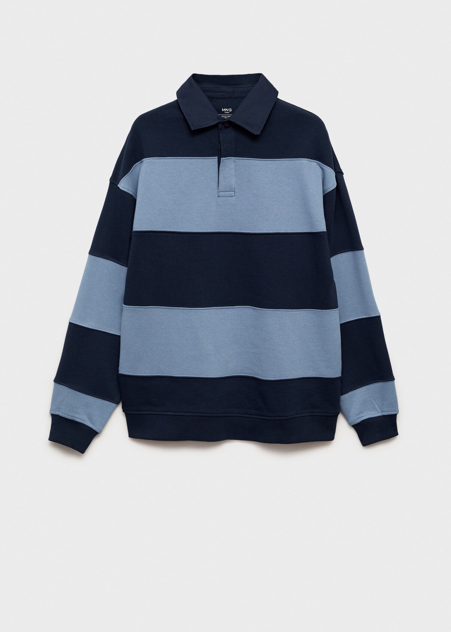 Pruhovaná mikina s polo límečkem - Zboží bez modelu