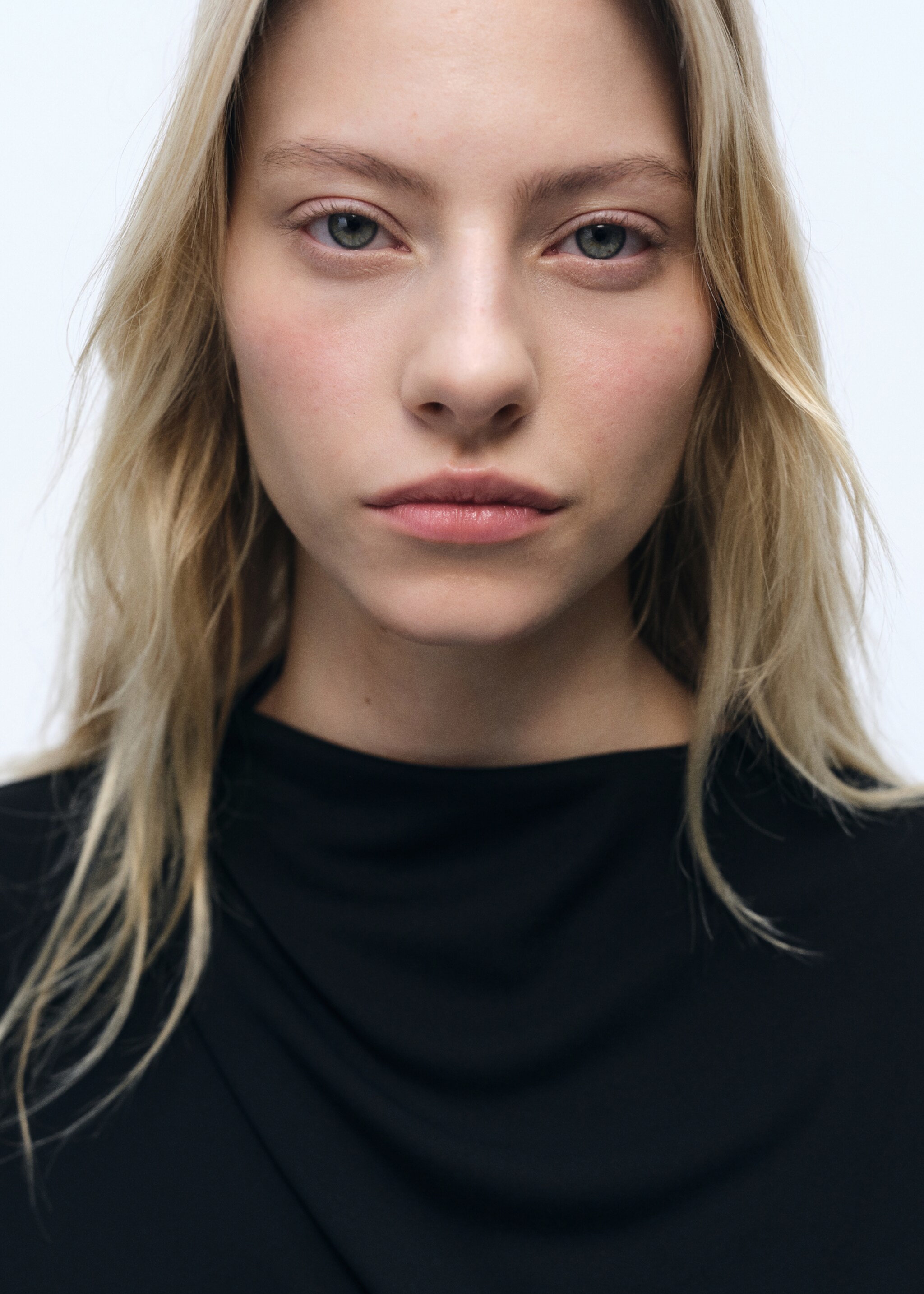 Straight-fit jumpsuit with draped neckline - Details of the article 1, Black. Ref: 87075765-00.