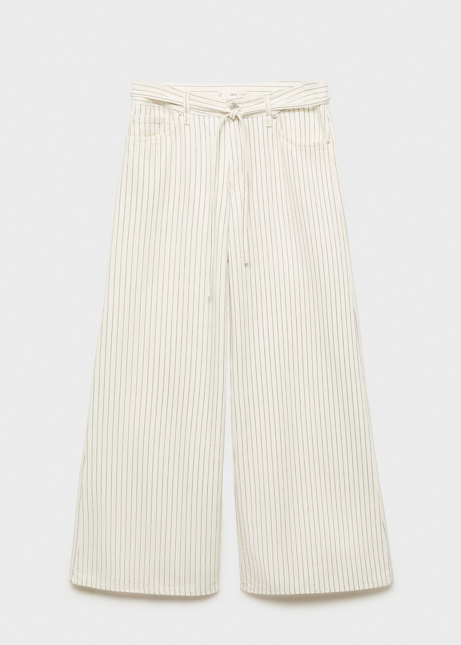 Wide leg jeans with stripes and belt - Article without model