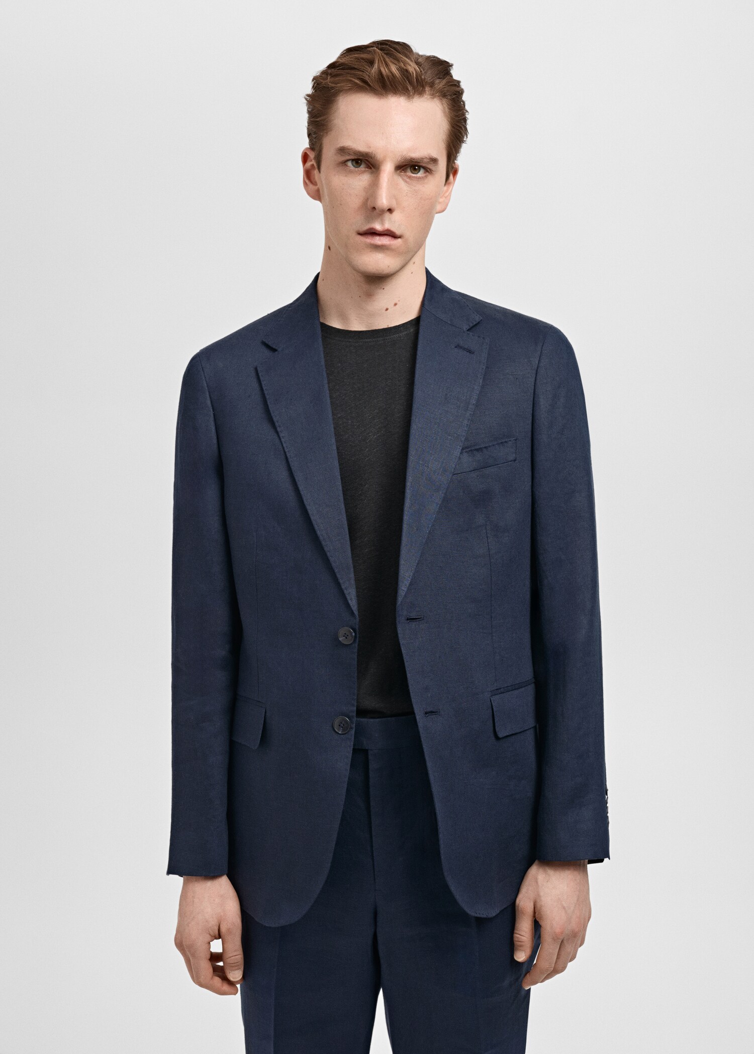 Amalfi 100% linen slim-fit suit jacket - Medium plane