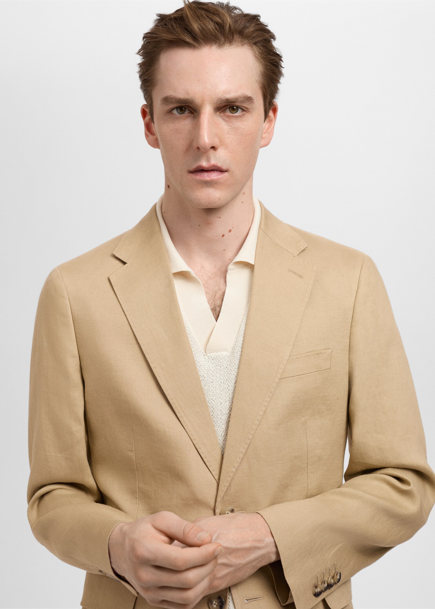 Amalfi 100% linen slim-fit suit jacket - Details of the article 1