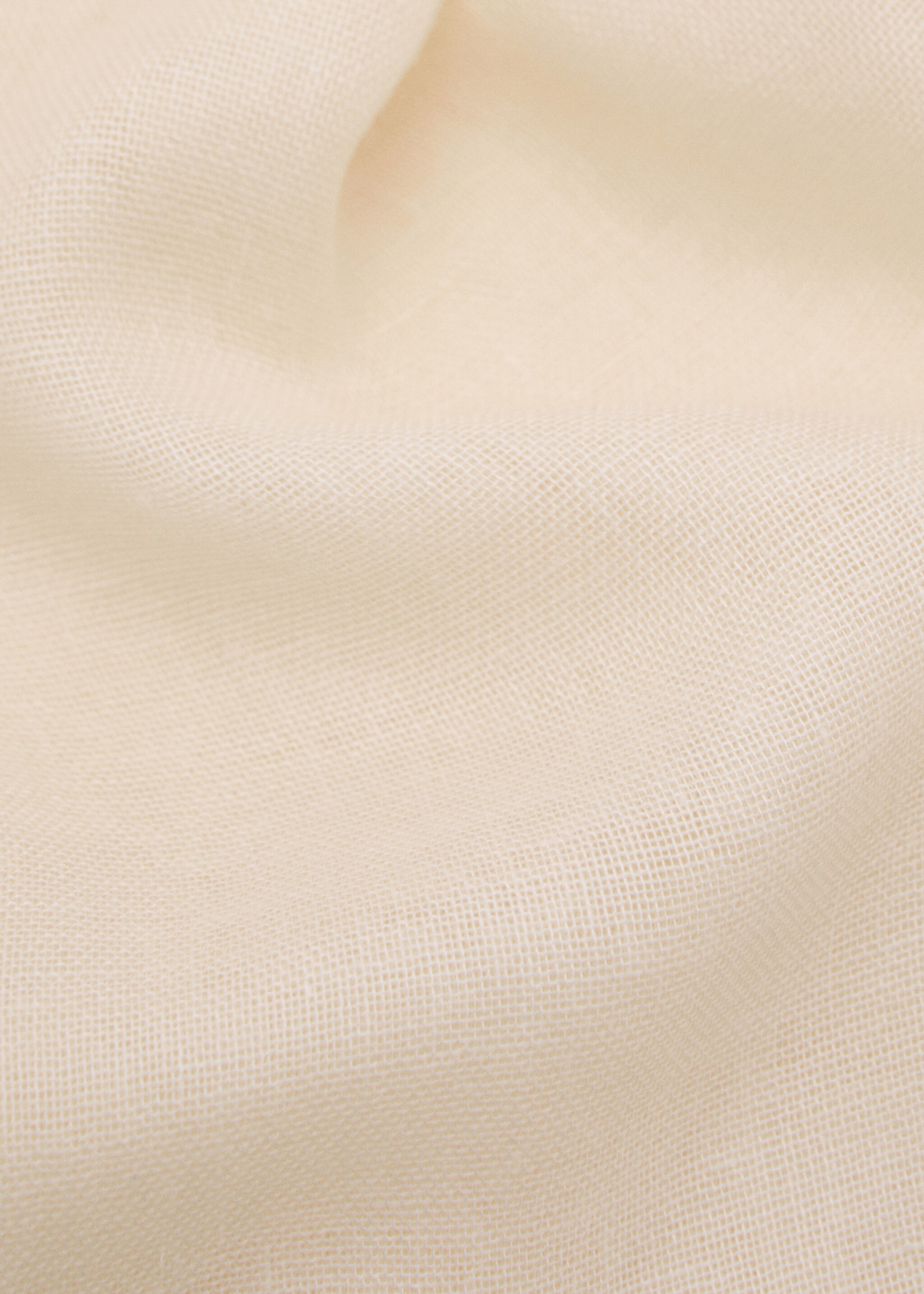 Linen-blend scarf with frayed ends - Medium plane, Ecru. Ref: 87075924-00.