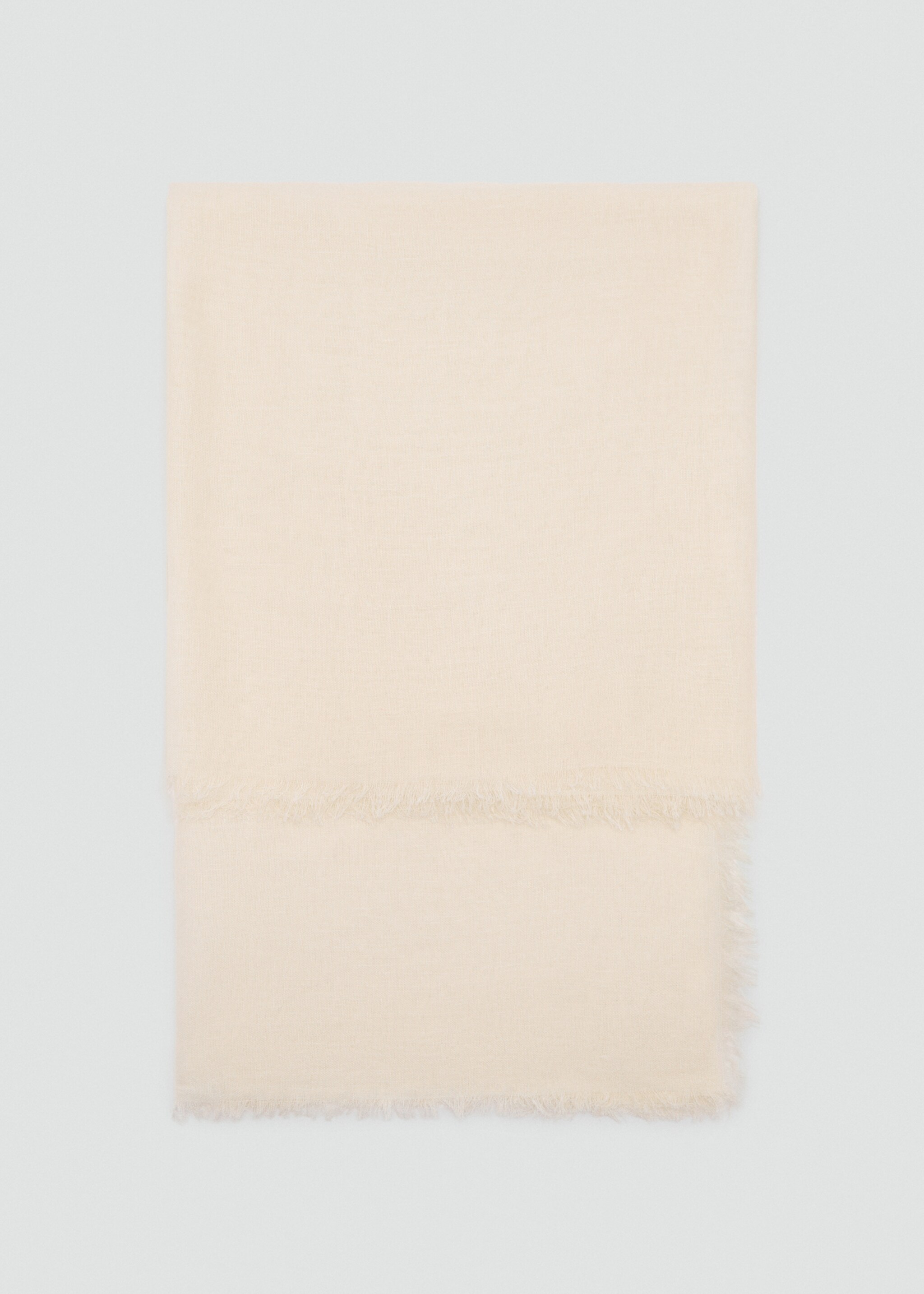 Linen-blend scarf with frayed ends - Article without model, Ecru. Ref: 87075924-00.