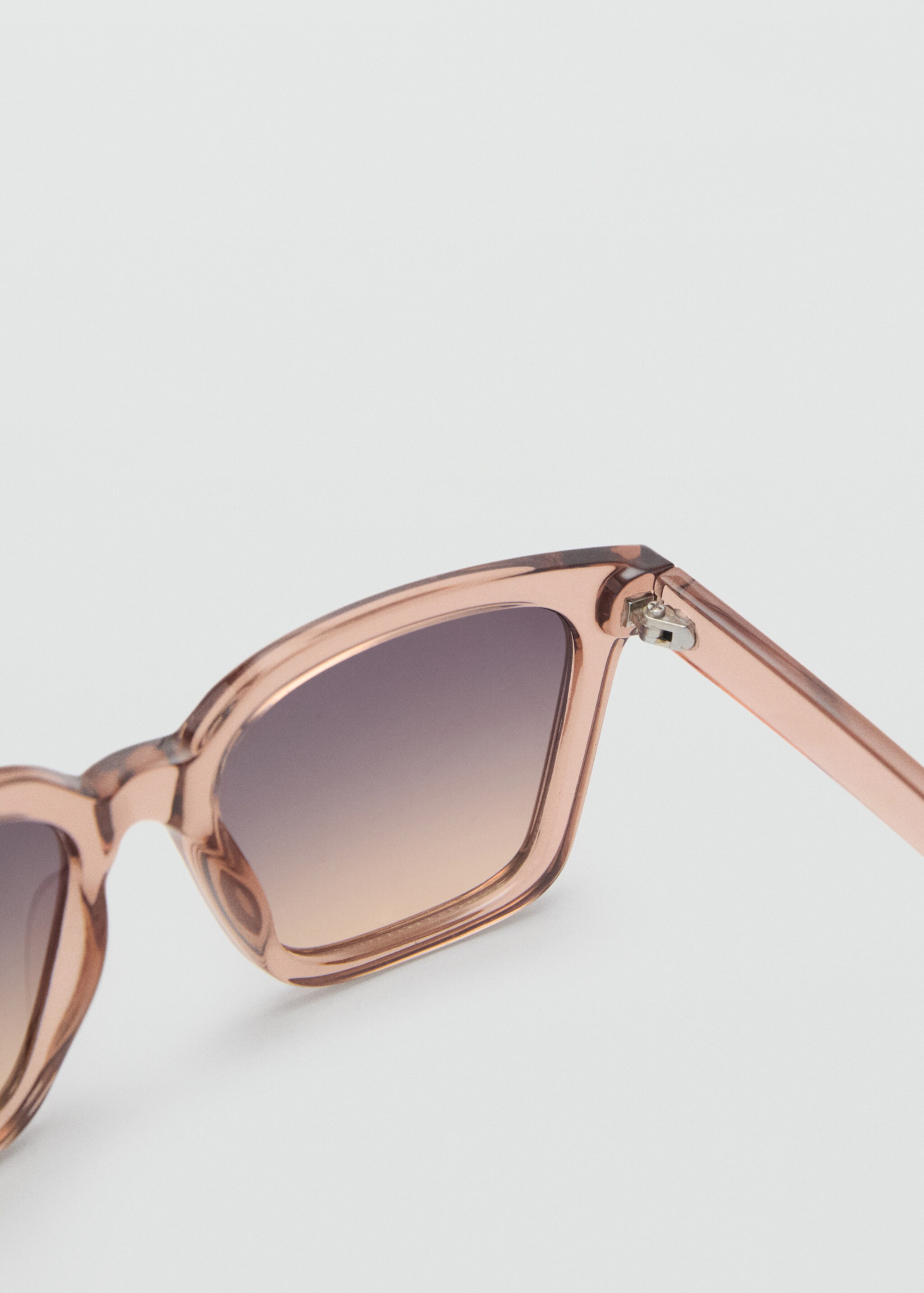 Squared frame sunglasses - Details of the article 1, Peach. Ref: 87075926-00.