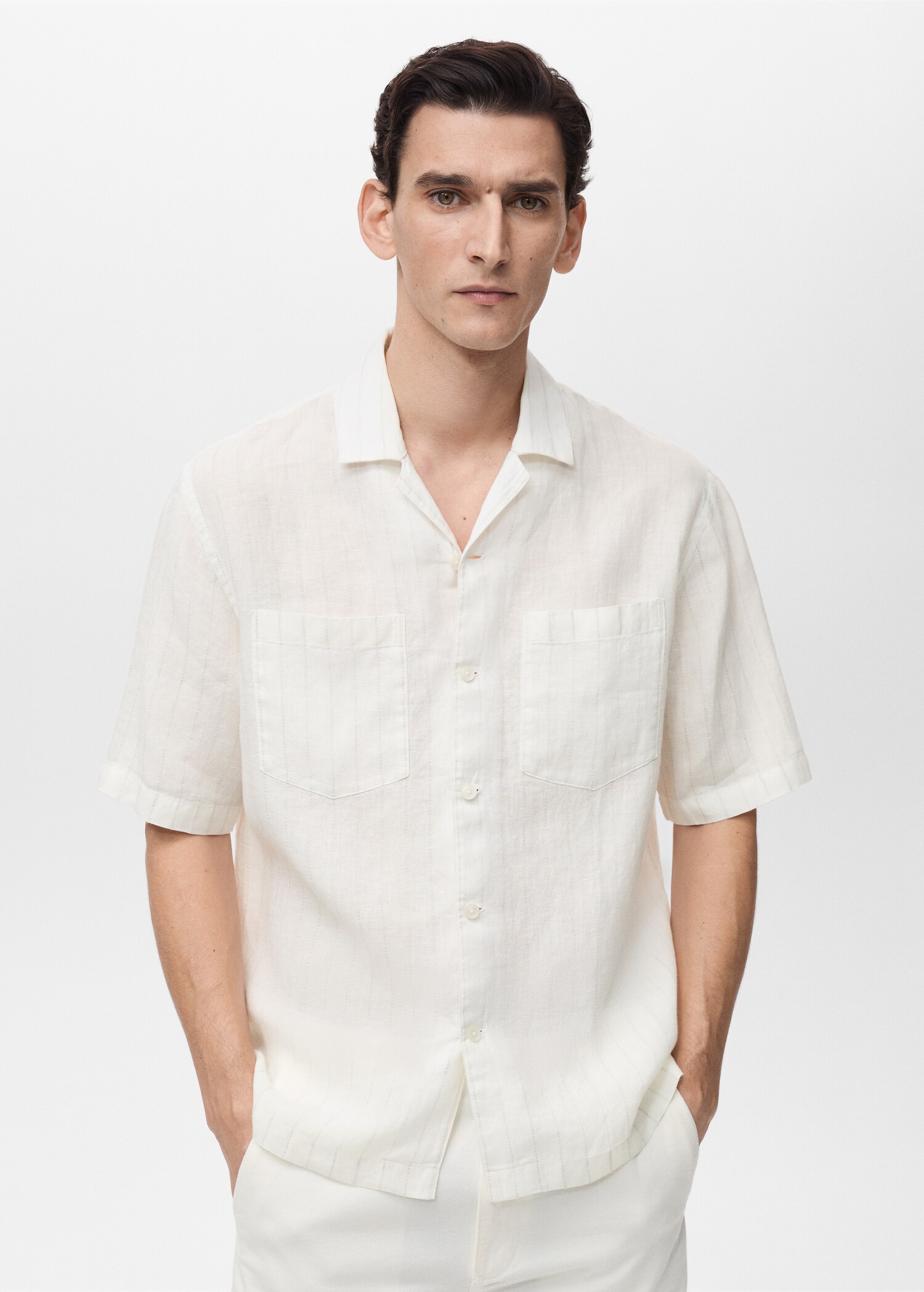 100% linen shirt with pinstripes - Medium plane