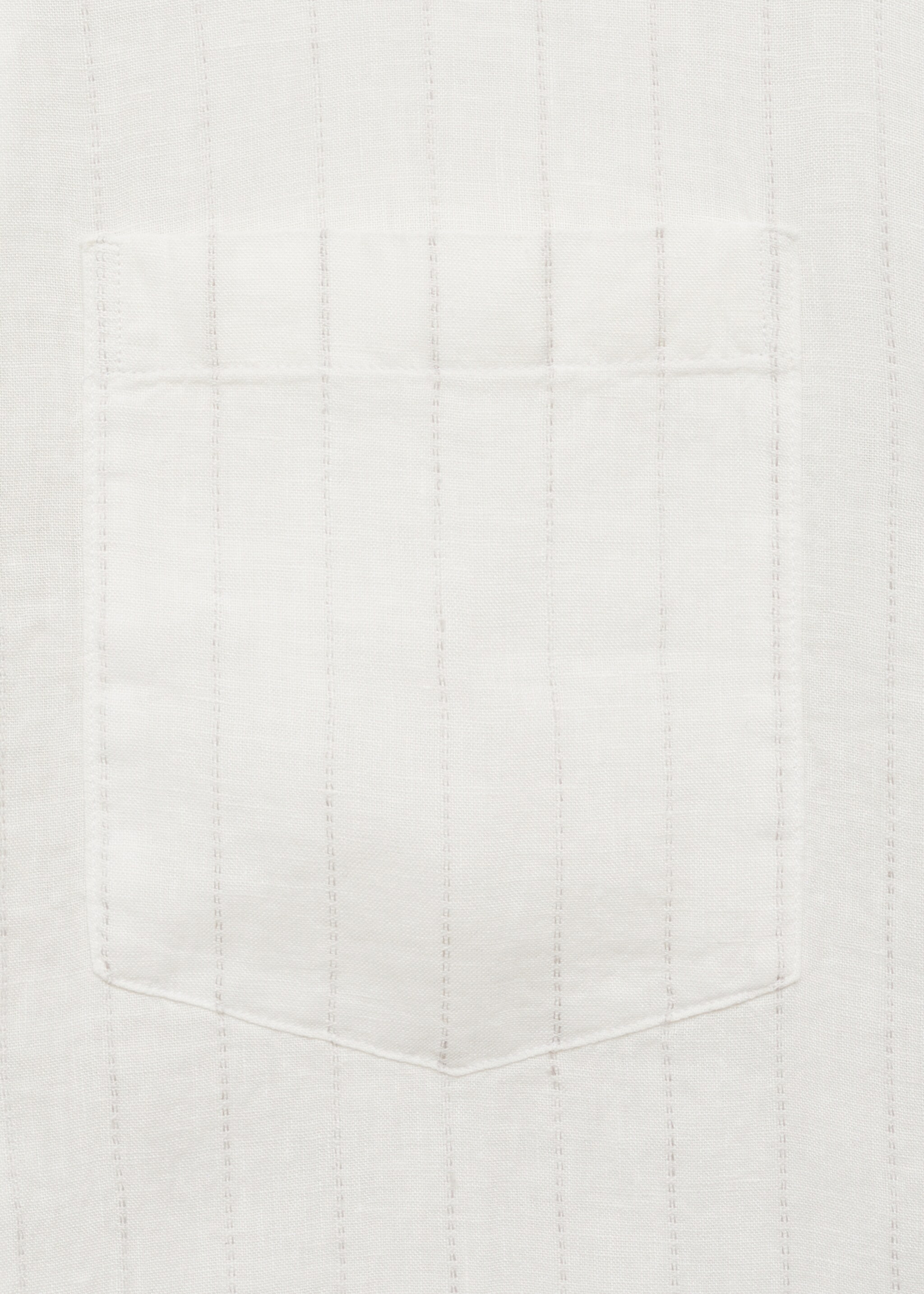 100% linen shirt with pinstripes - Details of the article 8, White. Ref: 87075928-00.