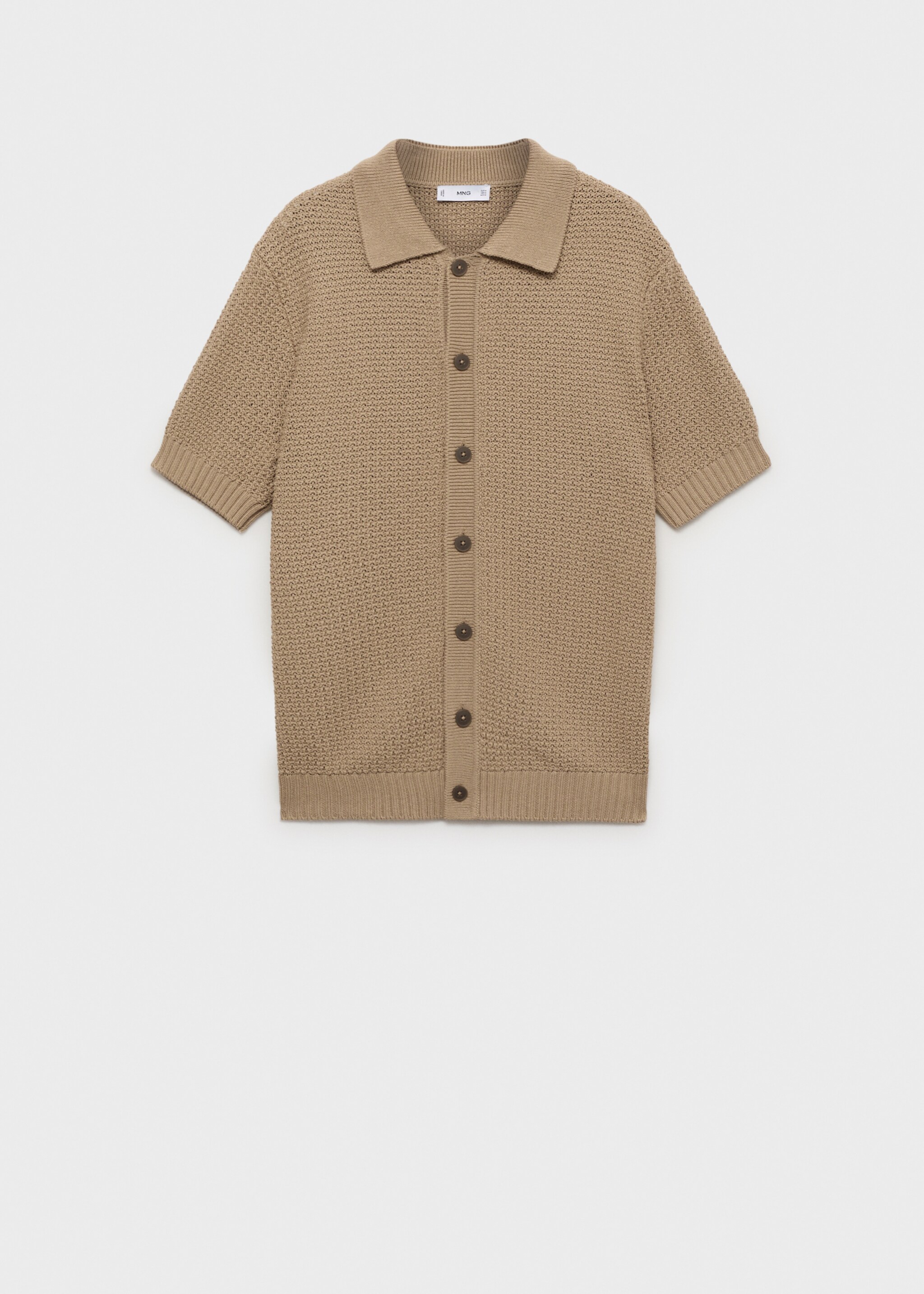Cotton knit shirt - Article without model, Beige. Ref: 87075933-00.