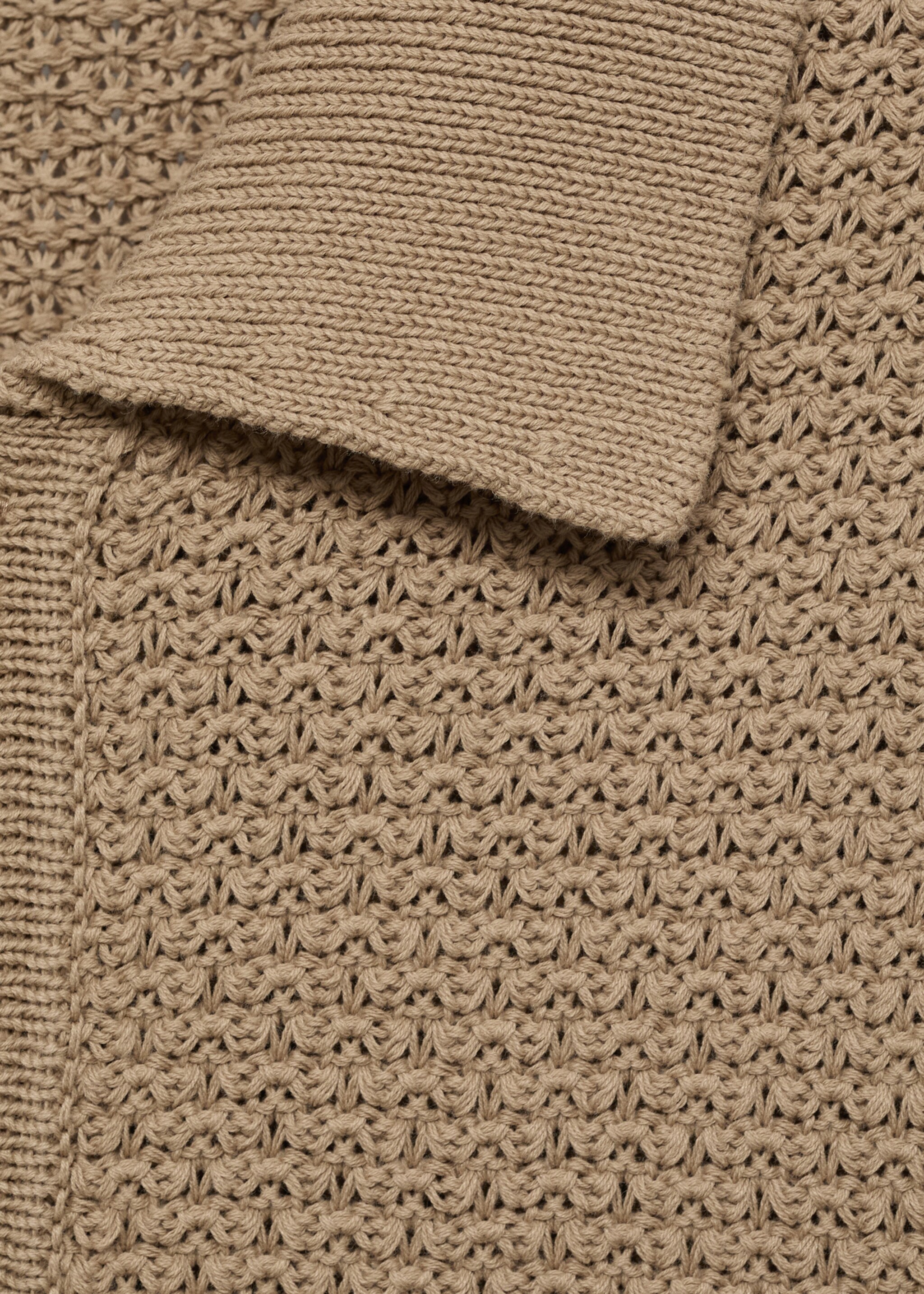 Cotton knit shirt - Details of the article 8, Beige. Ref: 87075933-00.