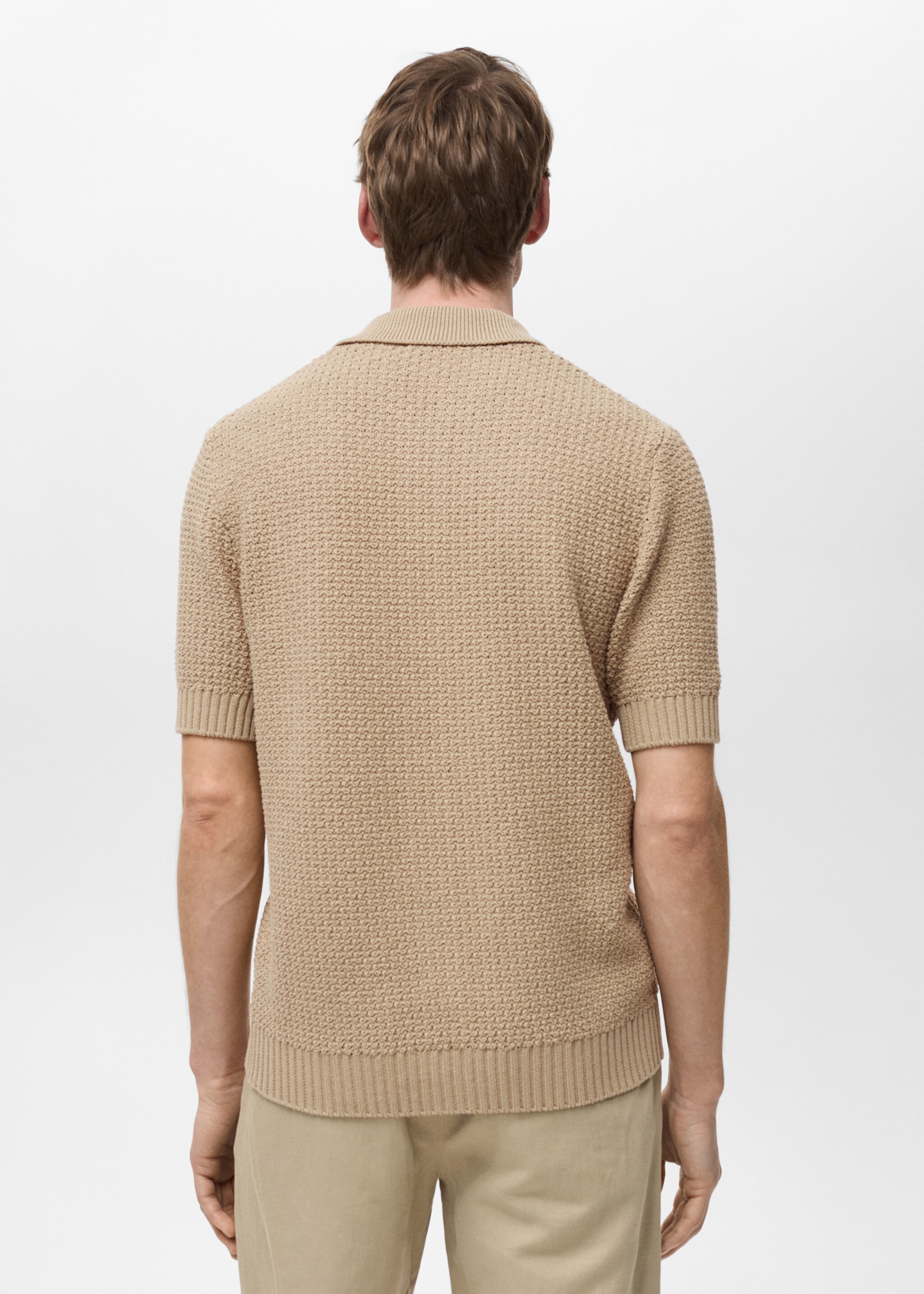 Cotton knit shirt - Reverse of the article, Beige. Ref: 87075933-00.