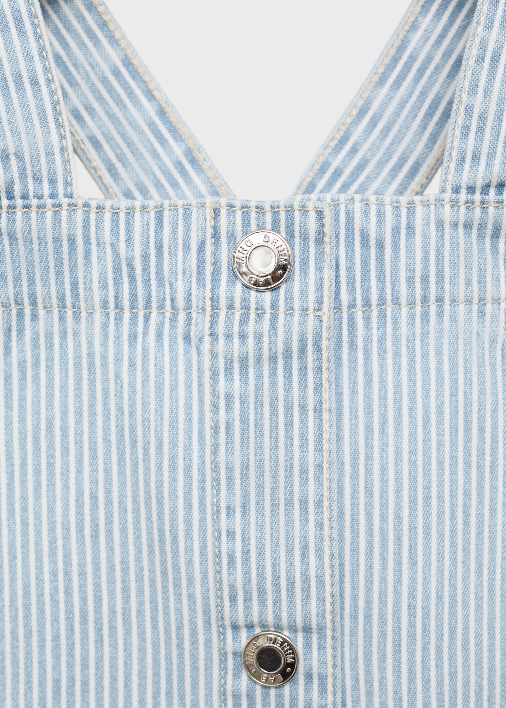 Striped denim pinafore - Details of the article 8, Light Blue. Ref: 87075936-00.