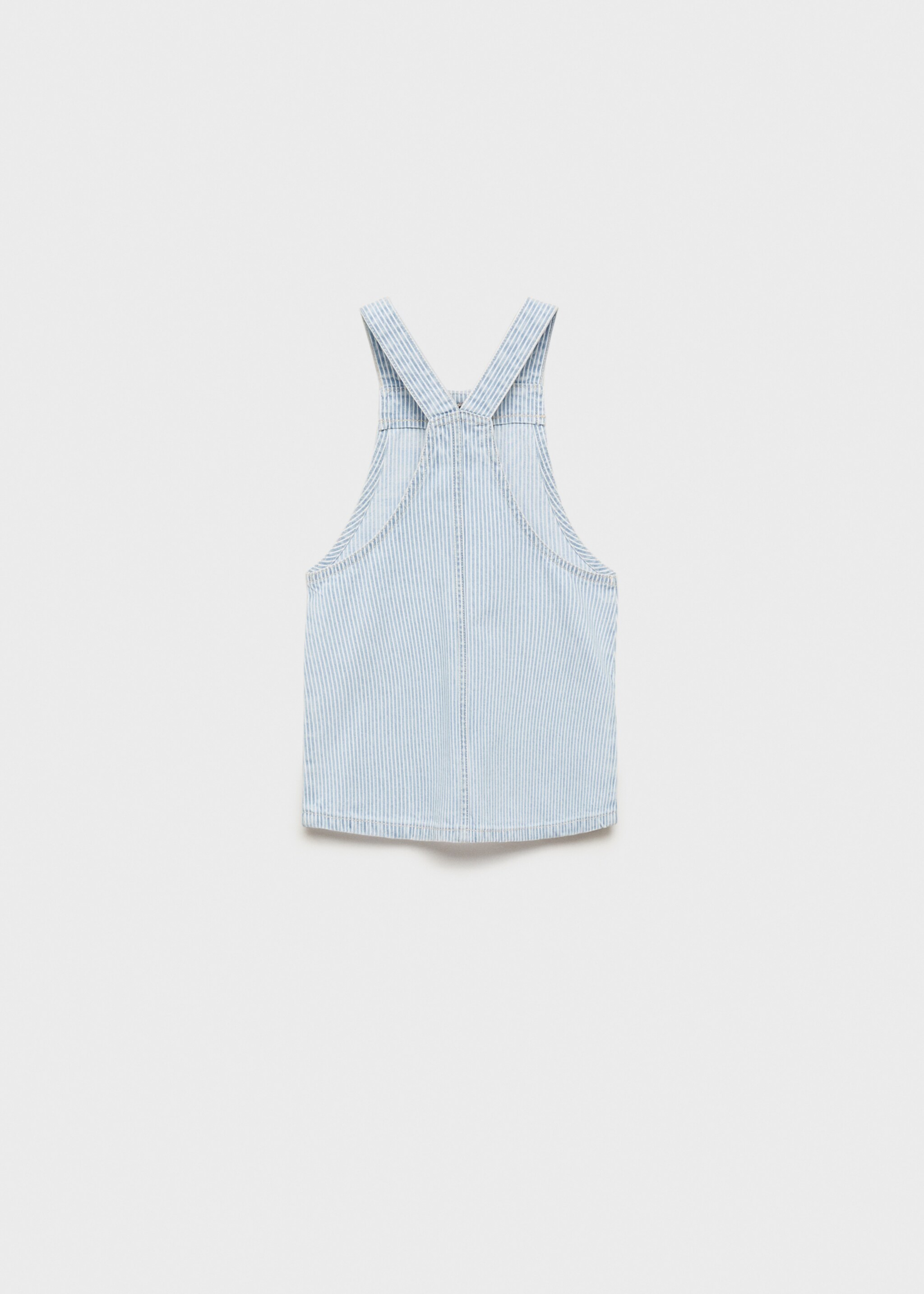 Striped denim pinafore - Reverse of the article, Light Blue. Ref: 87075936-00.
