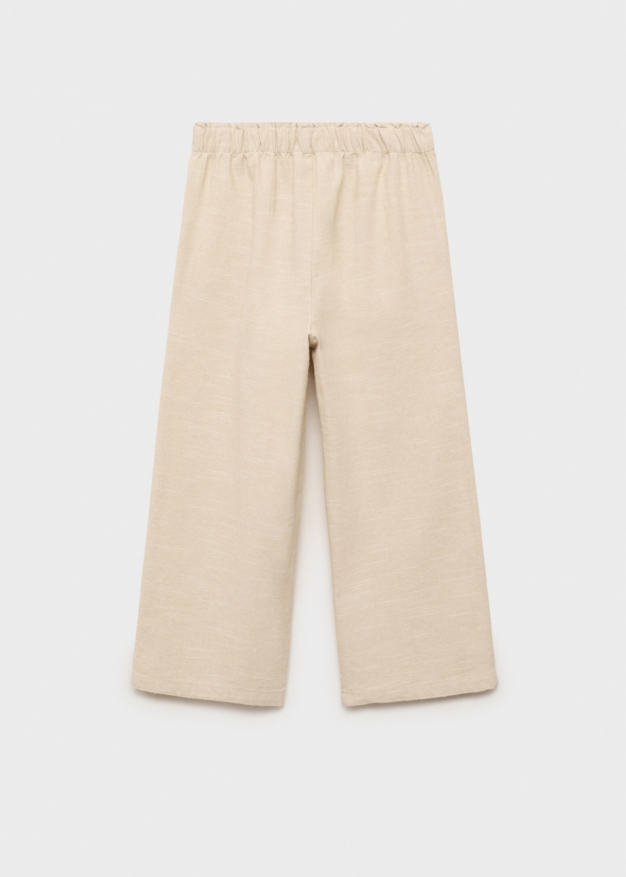 Textured culotte trousers - Reverse of the article, Light/Pastel Grey. Ref: 87075937-00.