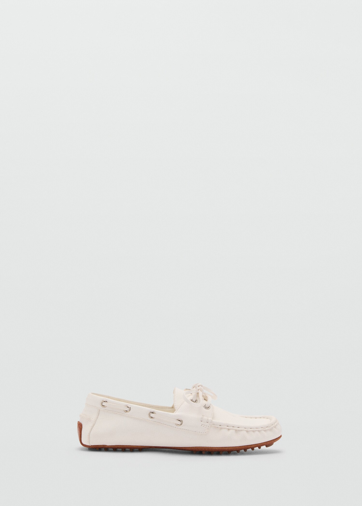 Leather boat shoes with laces - Article without model