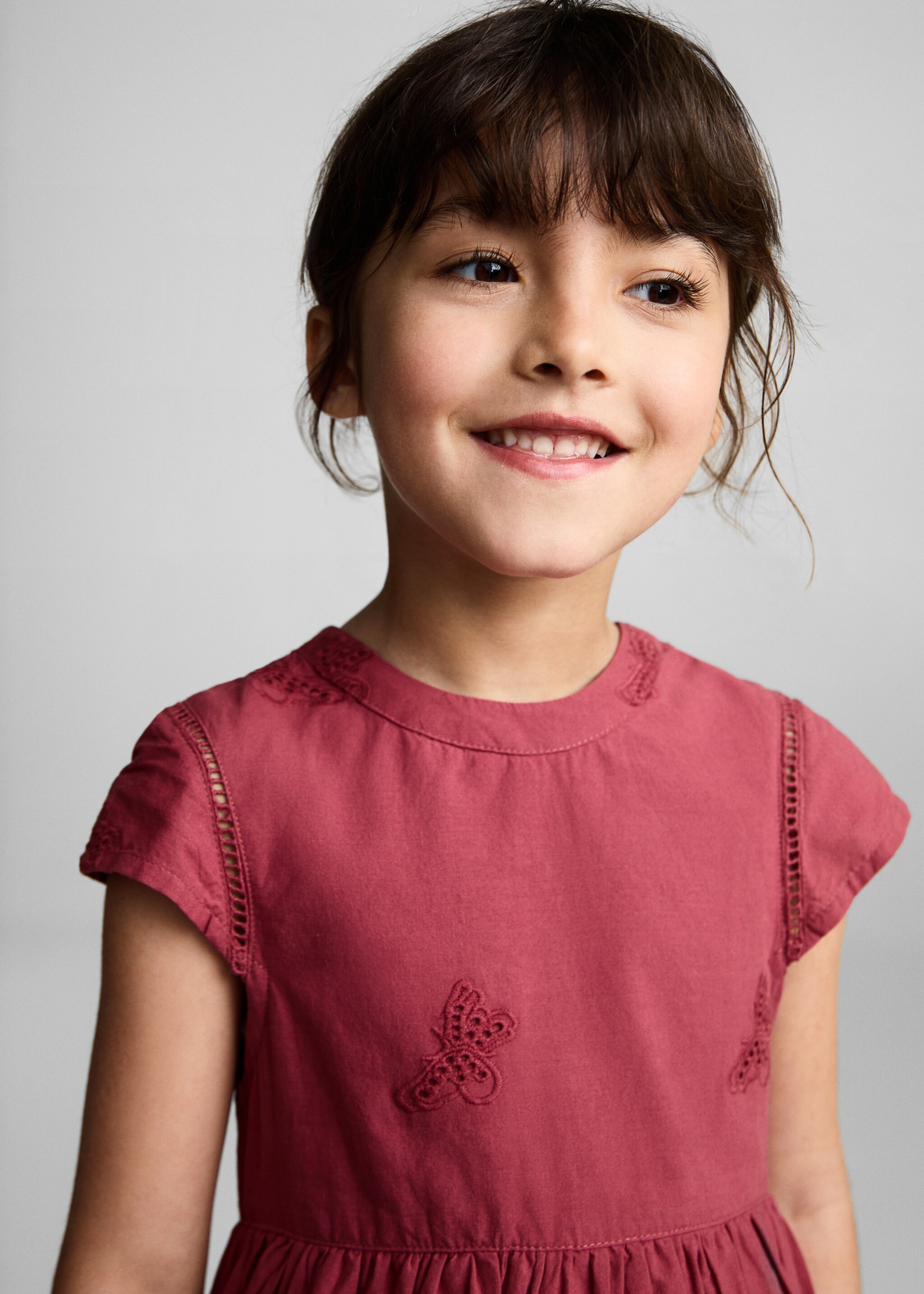 Sukienka haftowane detale - Szczegóły artykułu 1, Czerwony. Ref: 87075940-00.