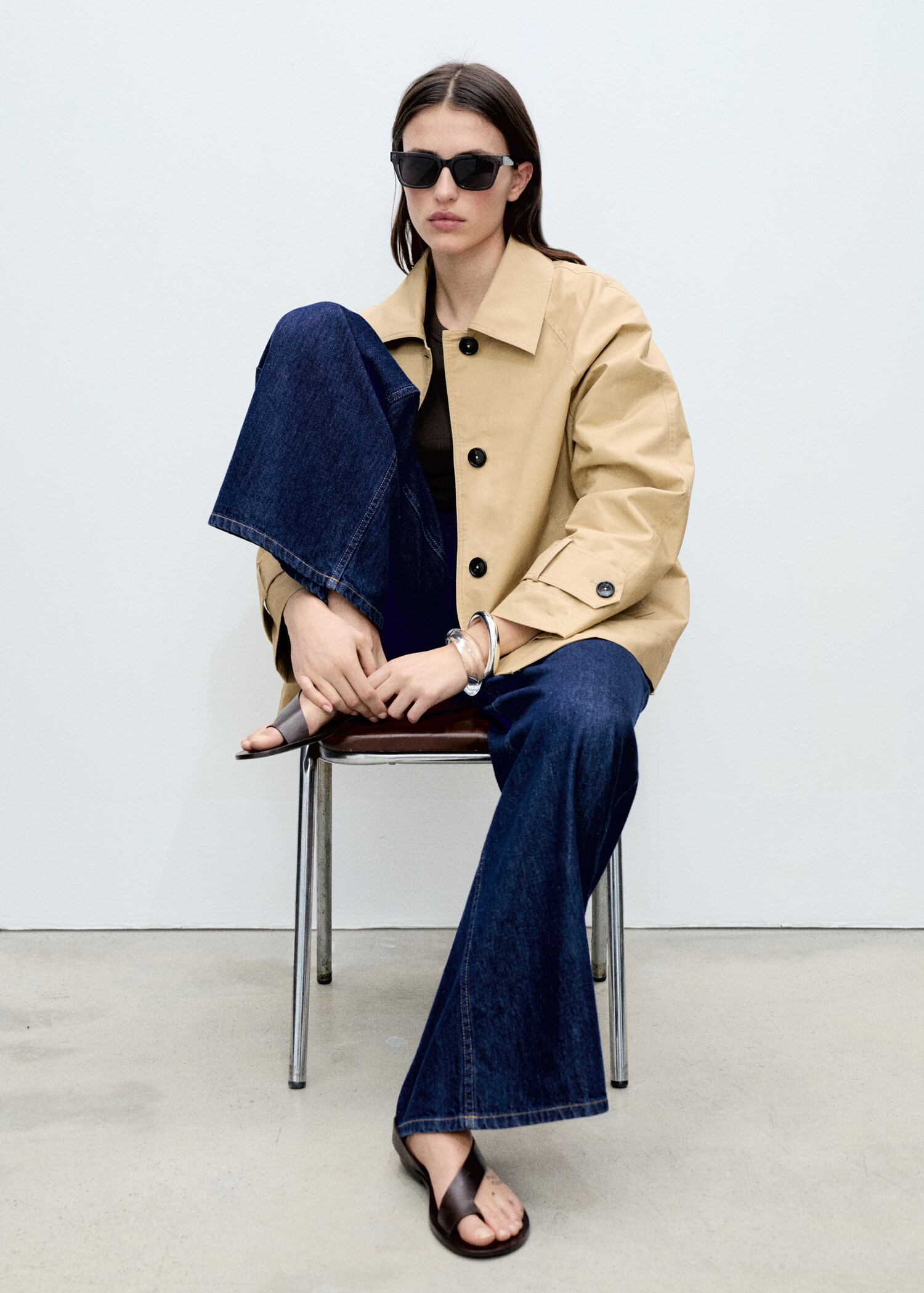 Cotton parka with buttons - Details of the article 2