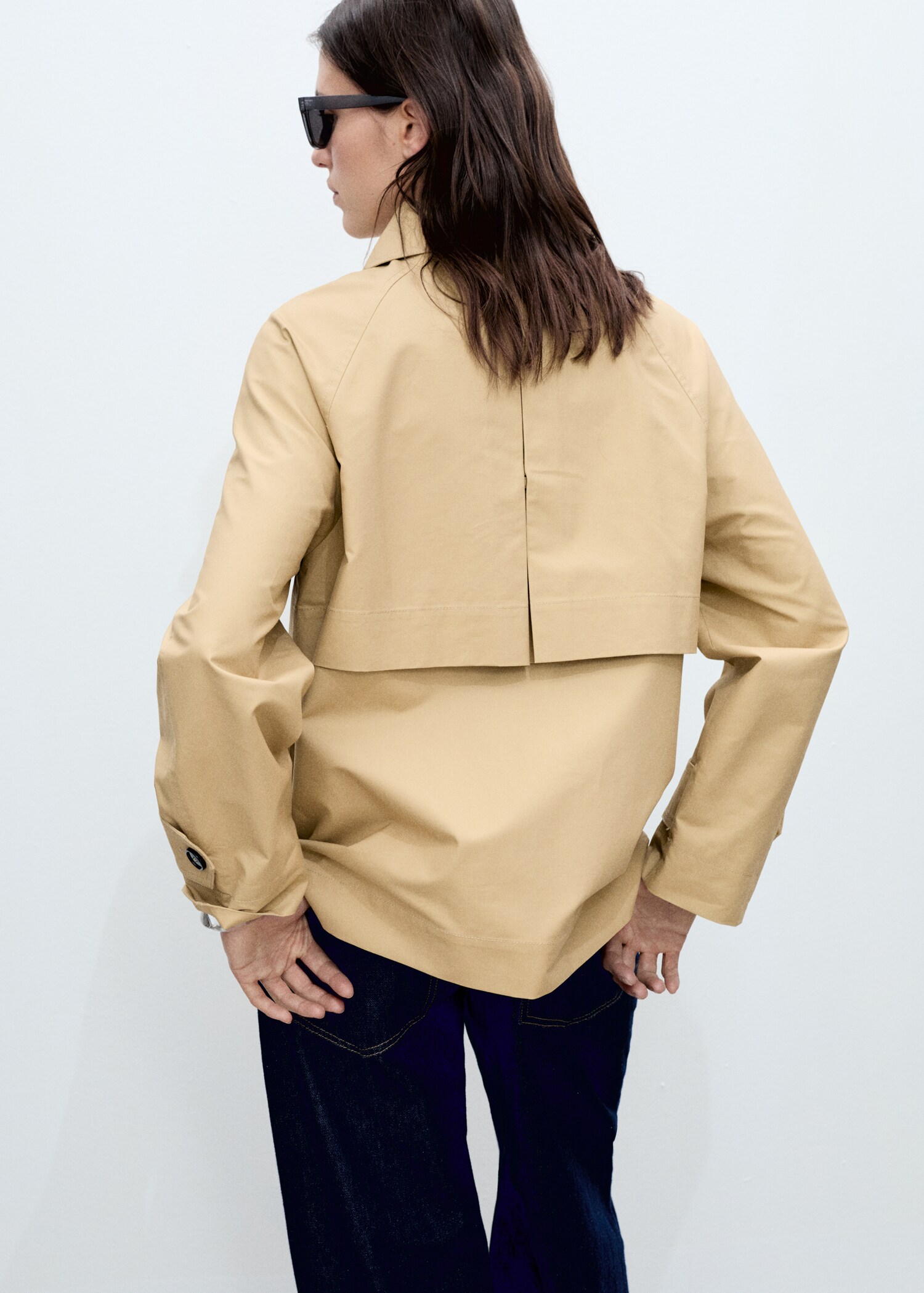 Cotton parka with buttons - Reverse of the article