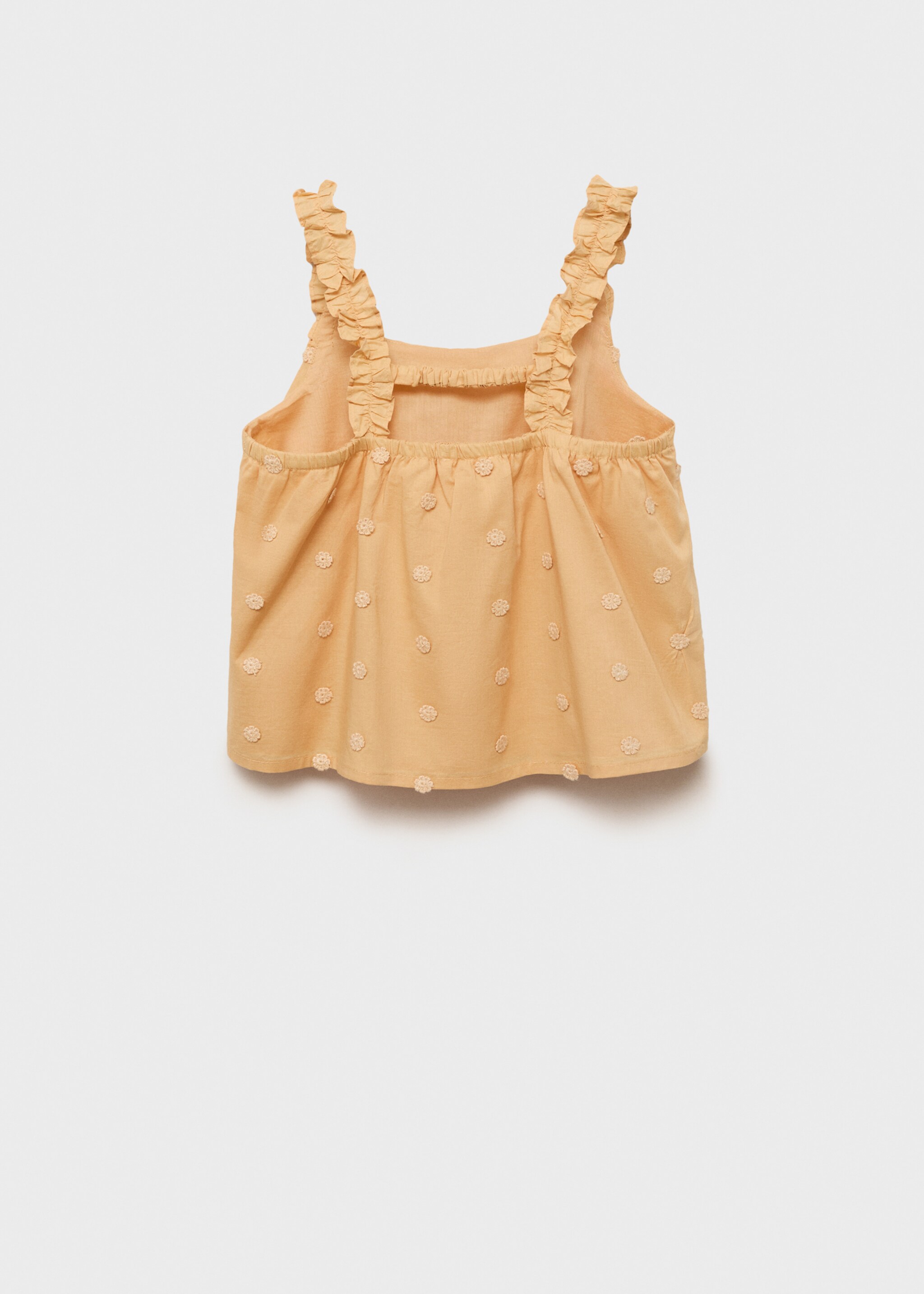 Blouse brodée froncée - Verso de l’article, Moutarde. Ref: 87075949-00.