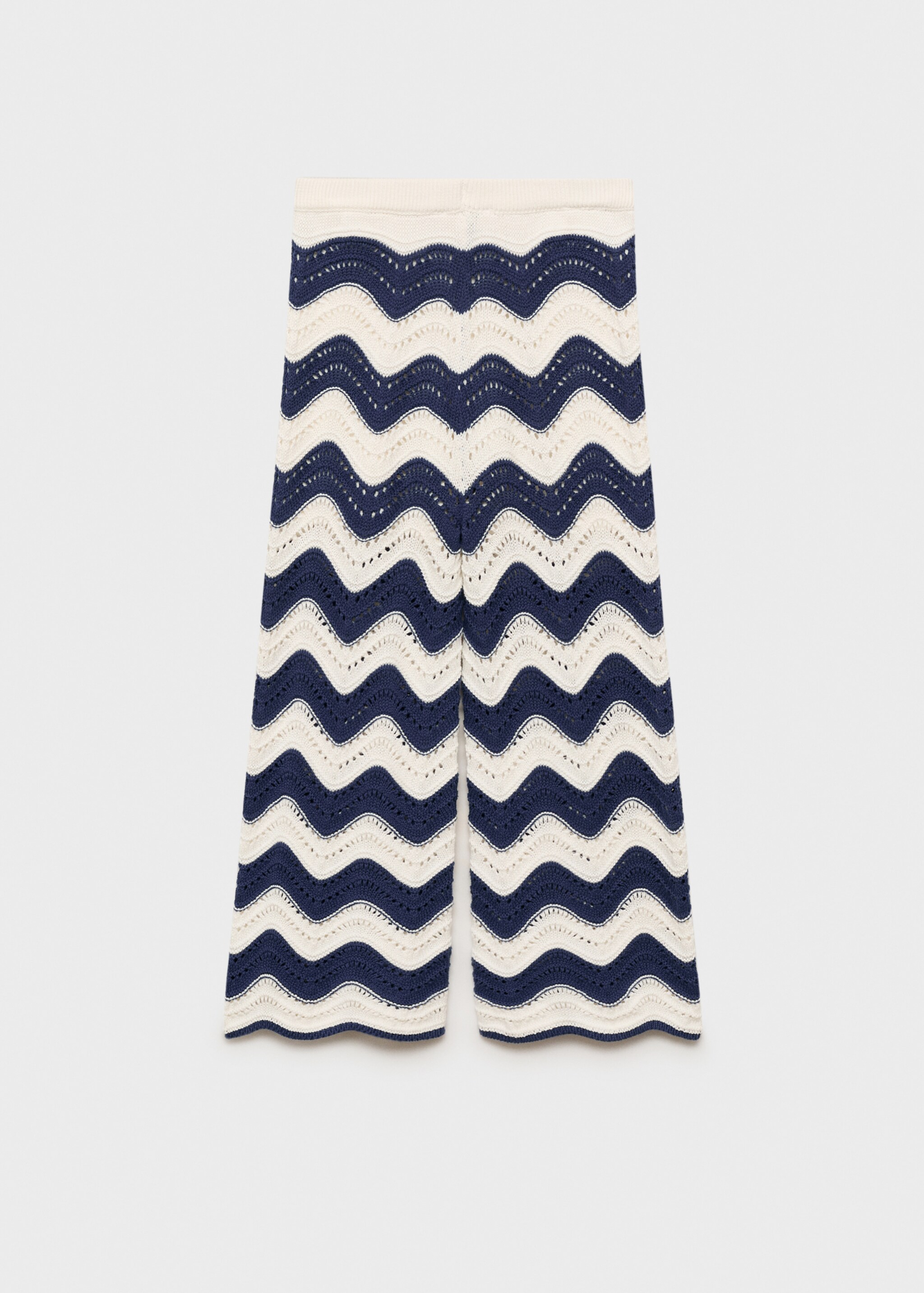 Zigzag openwork knitted trousers - Reverse of the article, Ink Blue. Ref: 87075950-00.