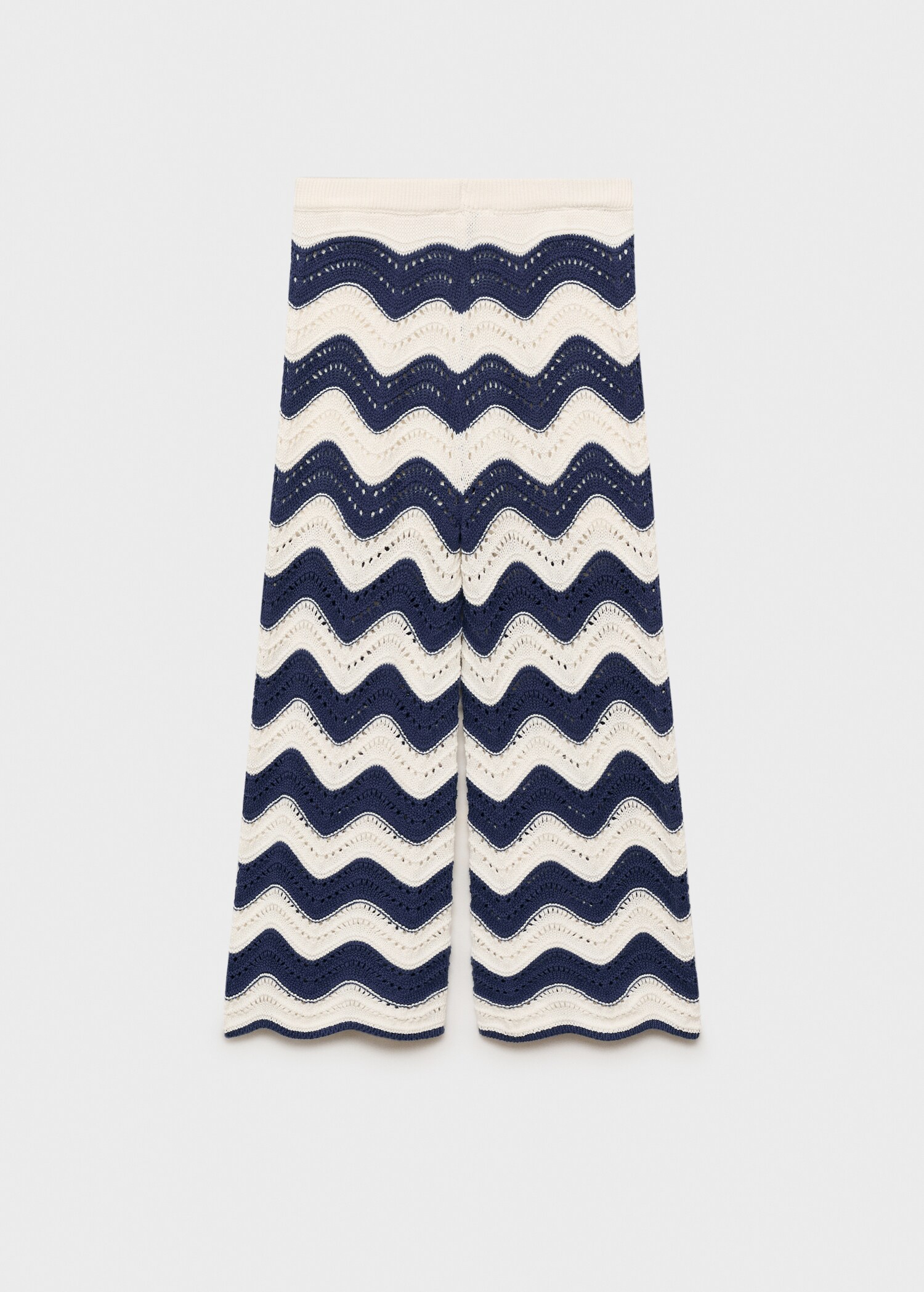 Zigzag openwork knitted trousers - Reverse of the article