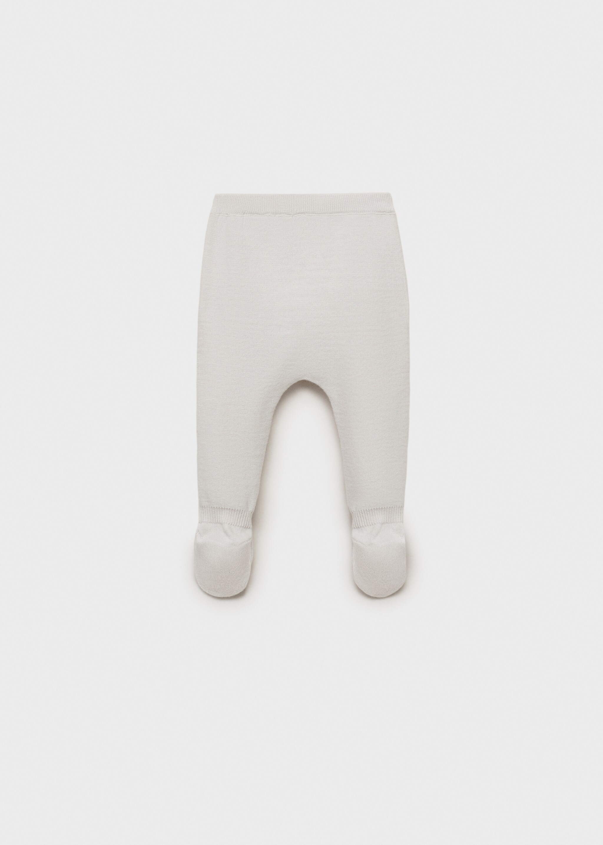 Strickstrampelhose aus Baumwolle - Rückseite des Artikels, Hellgrau meliert. Ref: 87075958-00.