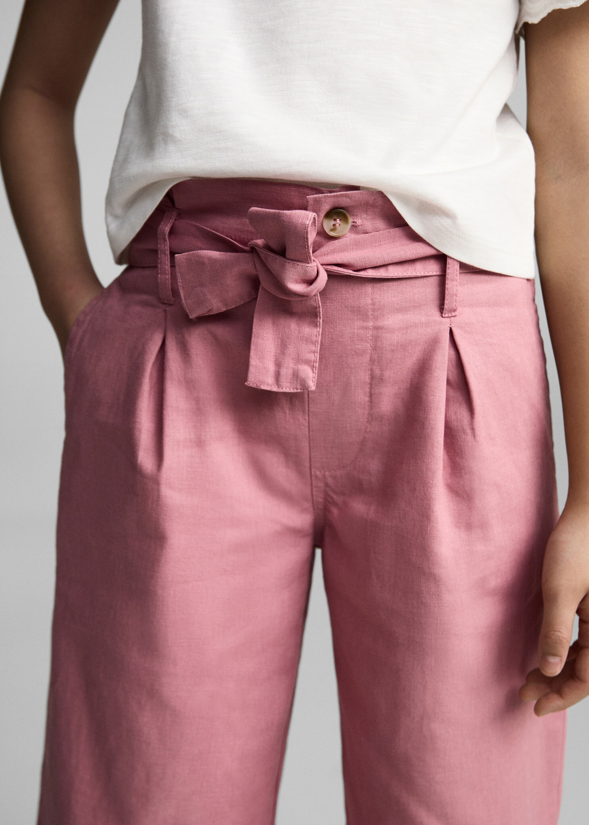 Belt line trousers - Details of the article 6, Pink. Ref: 87075964-00.