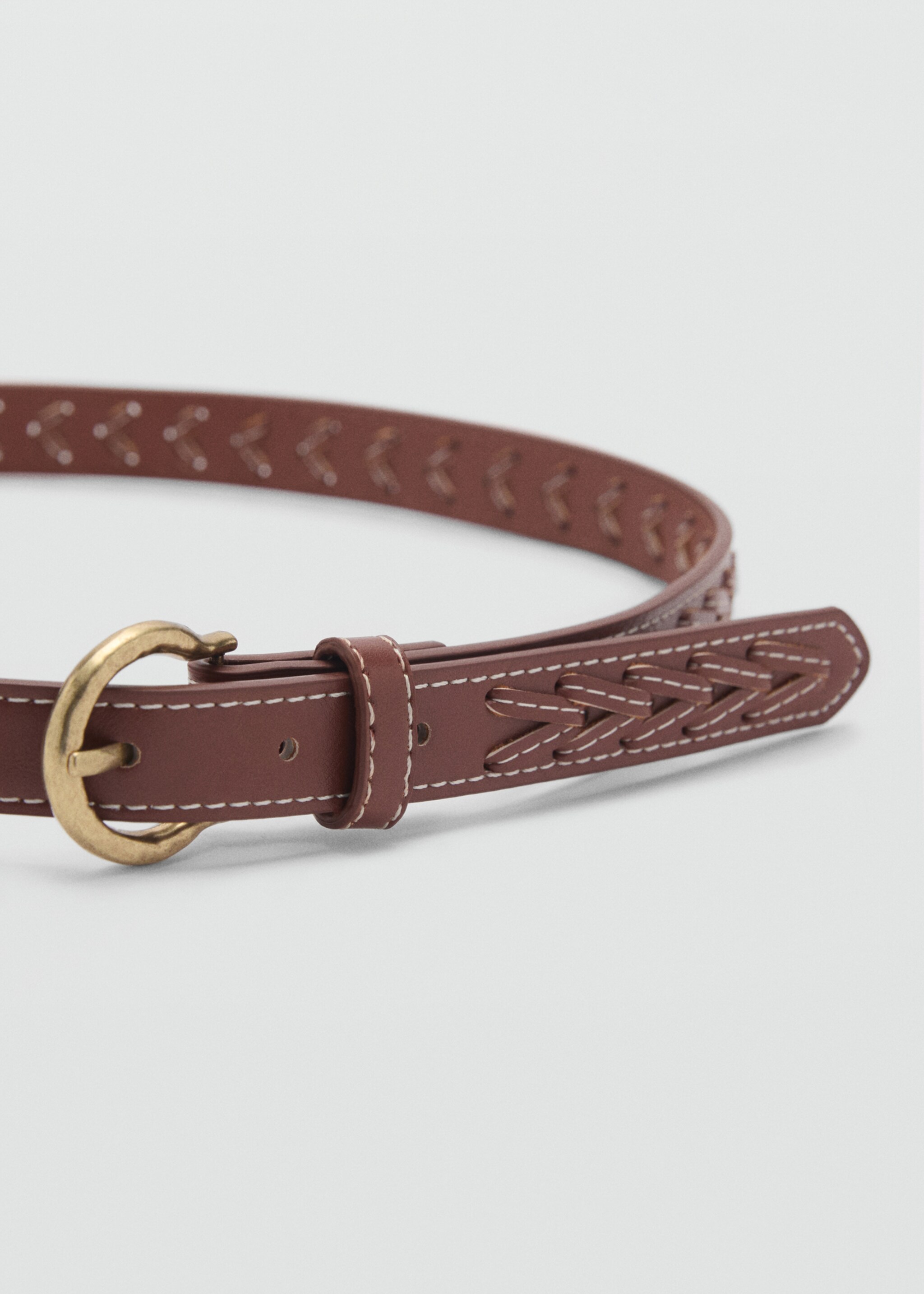 Braided belt - Medium plane, Brown. Ref: 87075969-00.