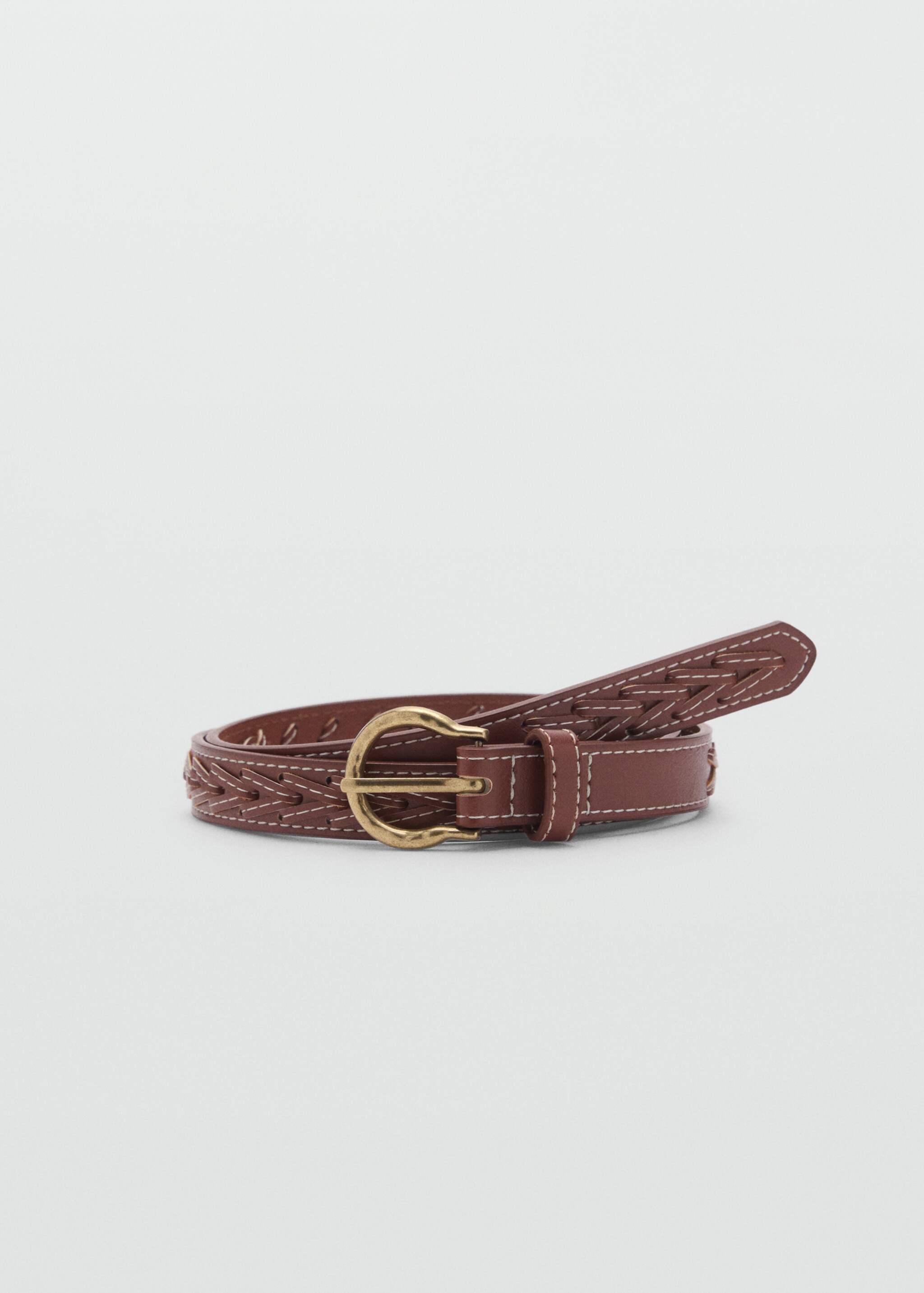 Braided belt - Article without model, Brown. Ref: 87075969-00.