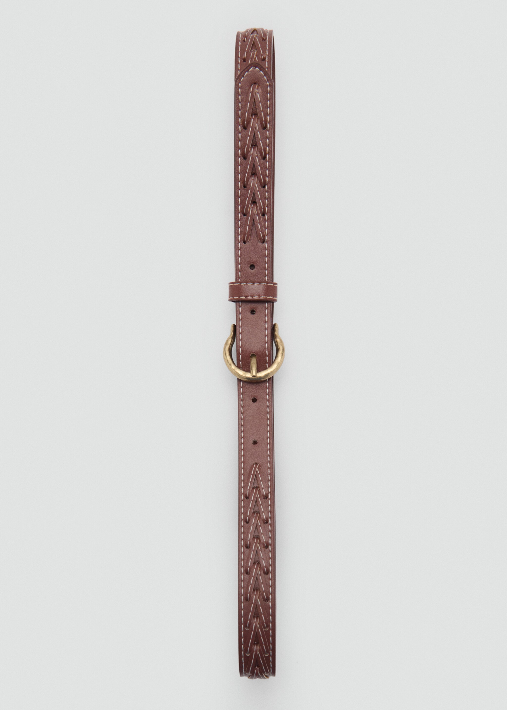 Braided belt - Details of the article 2, Brown. Ref: 87075969-00.
