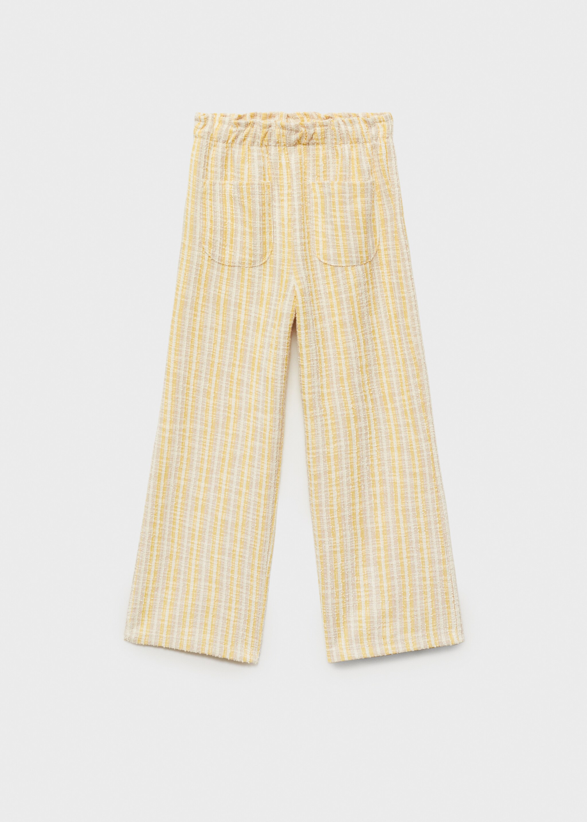 Pantalon texturé rayures - Article sans modèle, Jaune pastel. Ref: 87075975-00.