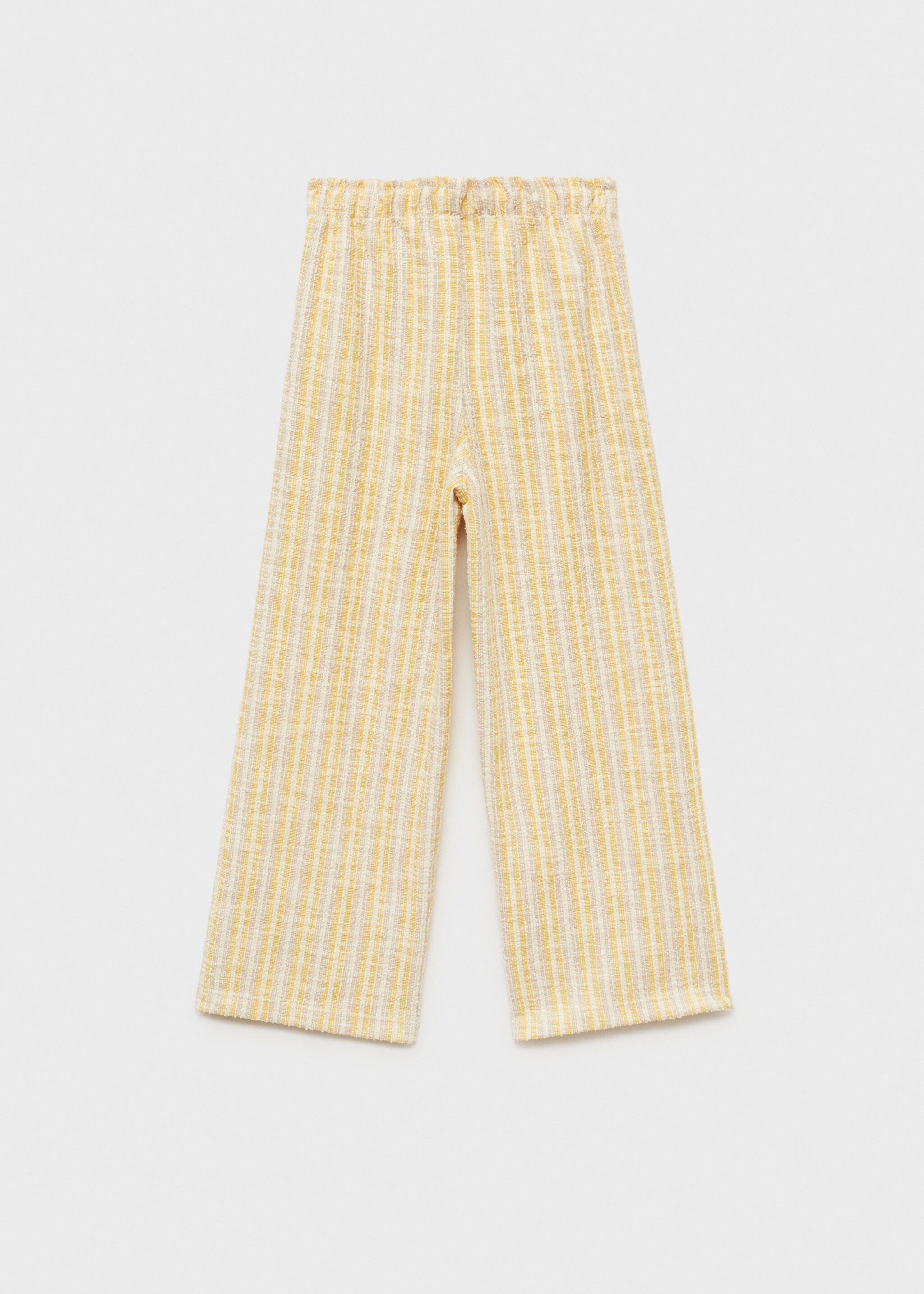 Pantalon texturé rayures - Verso de l’article, Jaune pastel. Ref: 87075975-00.