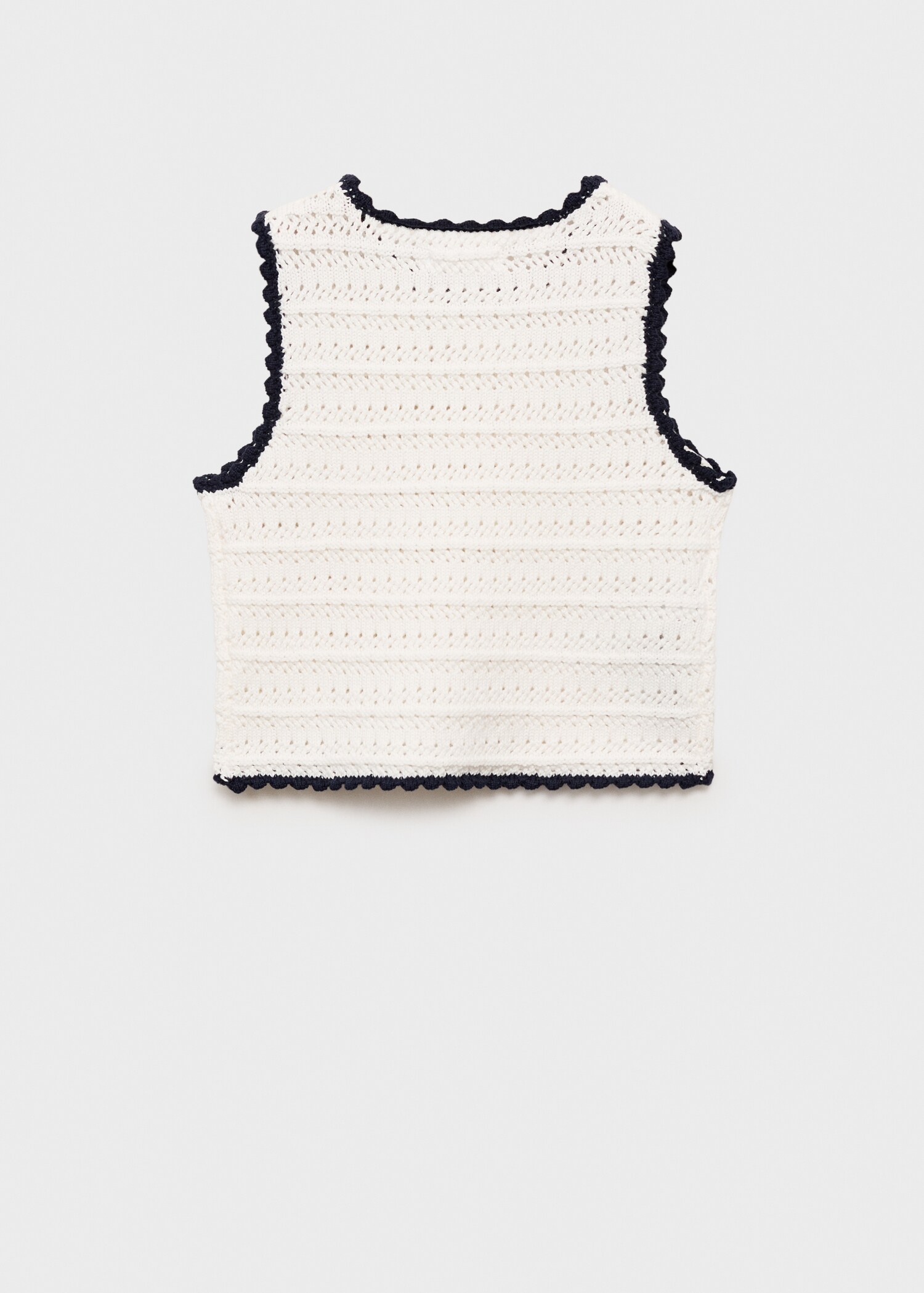 Knitted top with contrasting trim - Reverse of the article