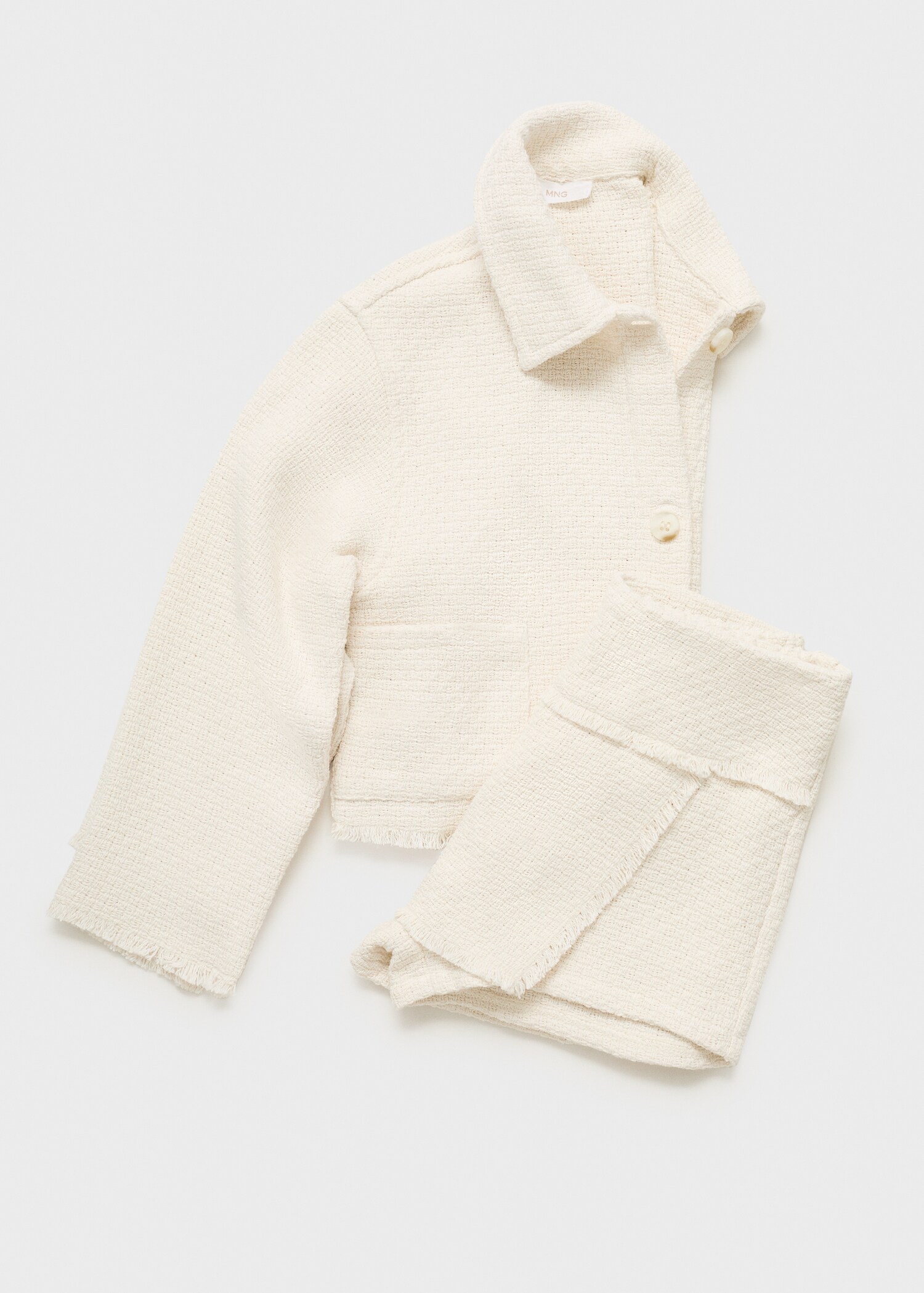 Cropped textured jacket - Details of the article 8