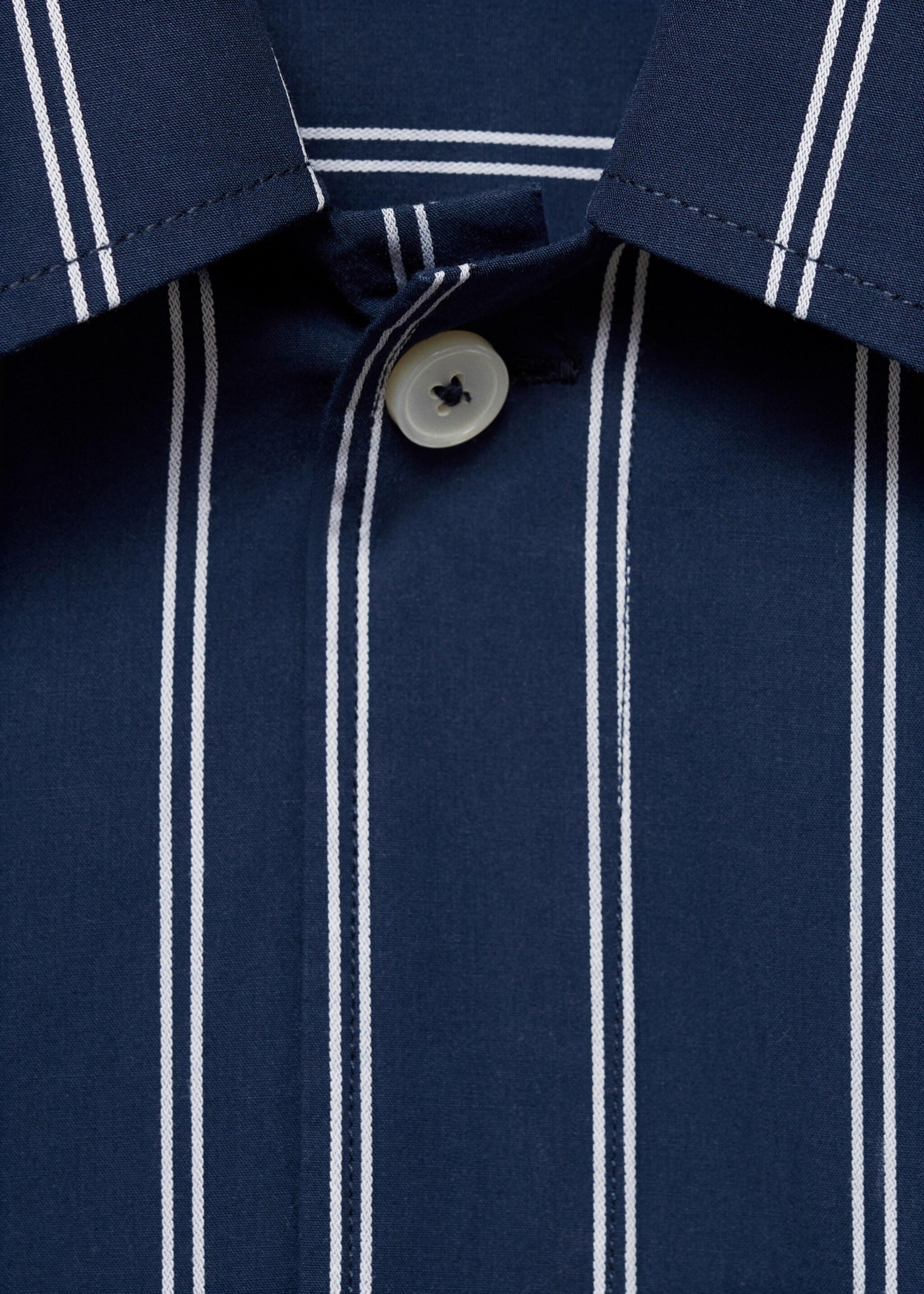 Camisa regular fit 100% algodón rayas - Detalle del artículo 0, Azul marino oscuro. Ref: 87075990-00.