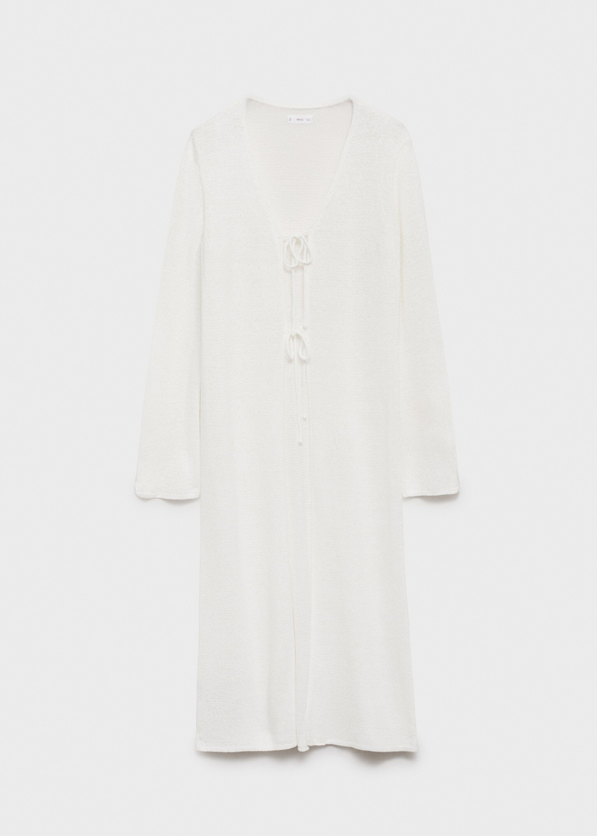 Lang gebreid vest - Artikel zonder model, Gebroken wit. Ref: 87076344-00.