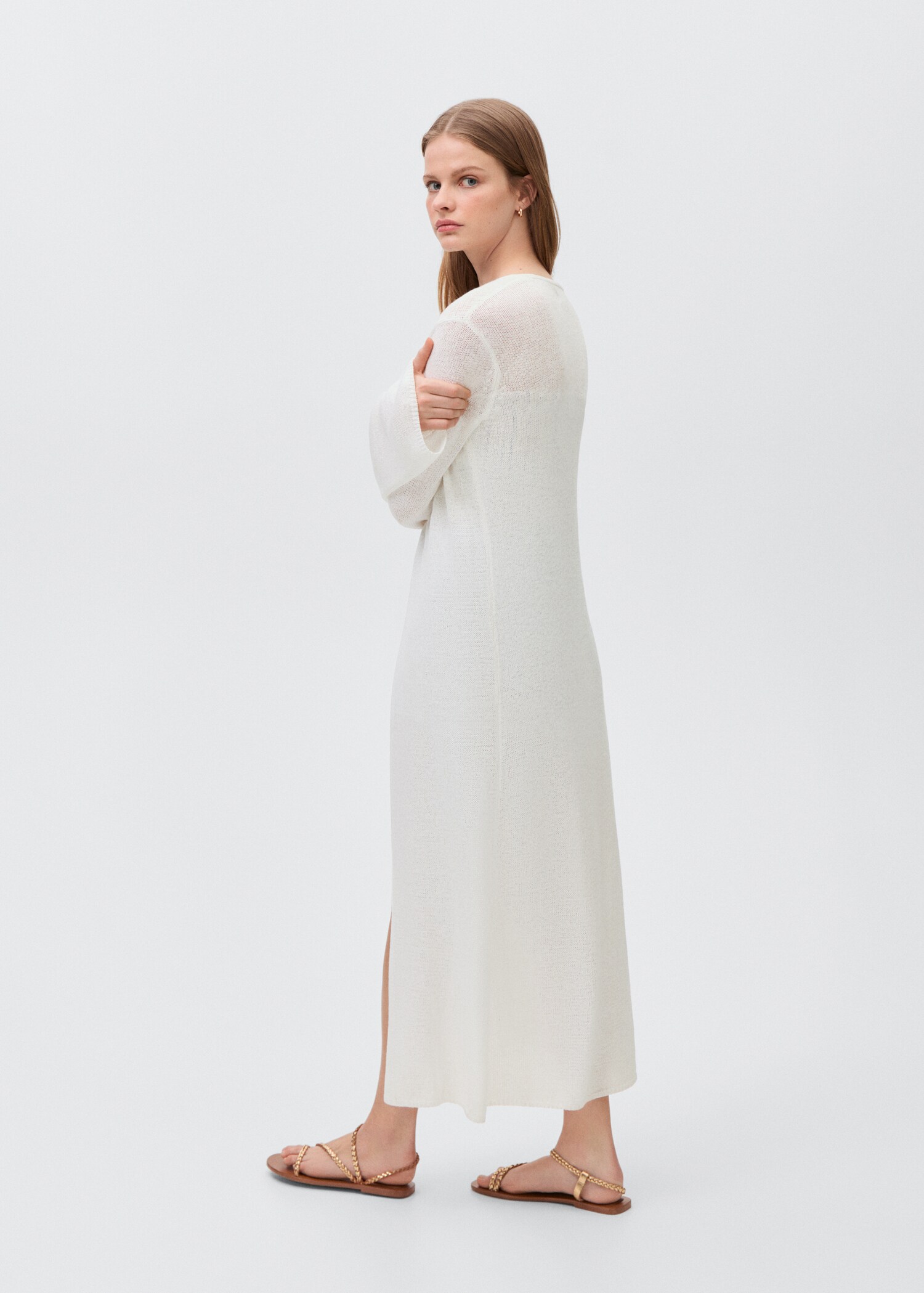 Lang gebreid vest - Achterkant van het artikel