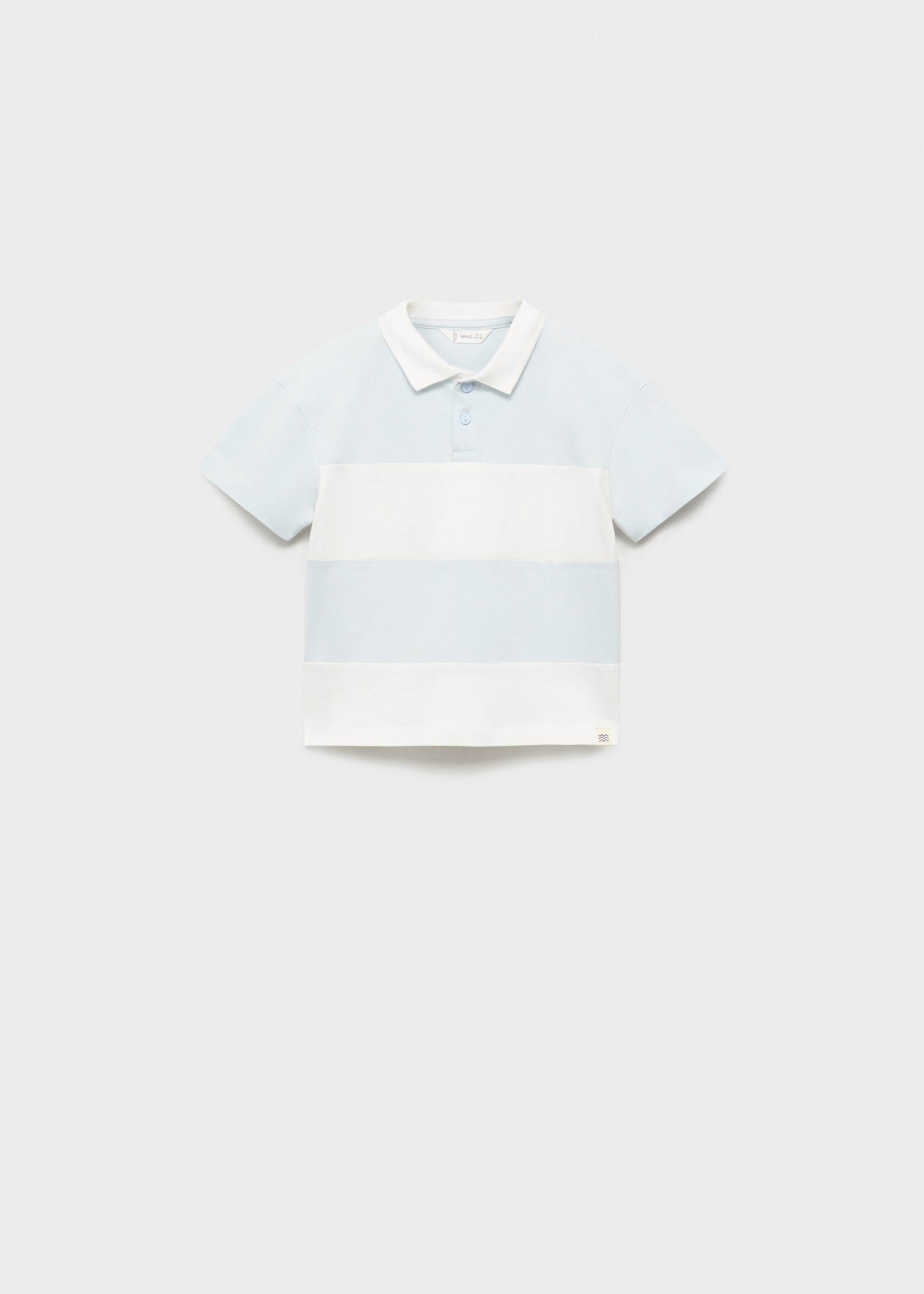 Gestreepte katoenen polo - Artikel zonder model, Hemelsblauw. Ref: 87076350-00.