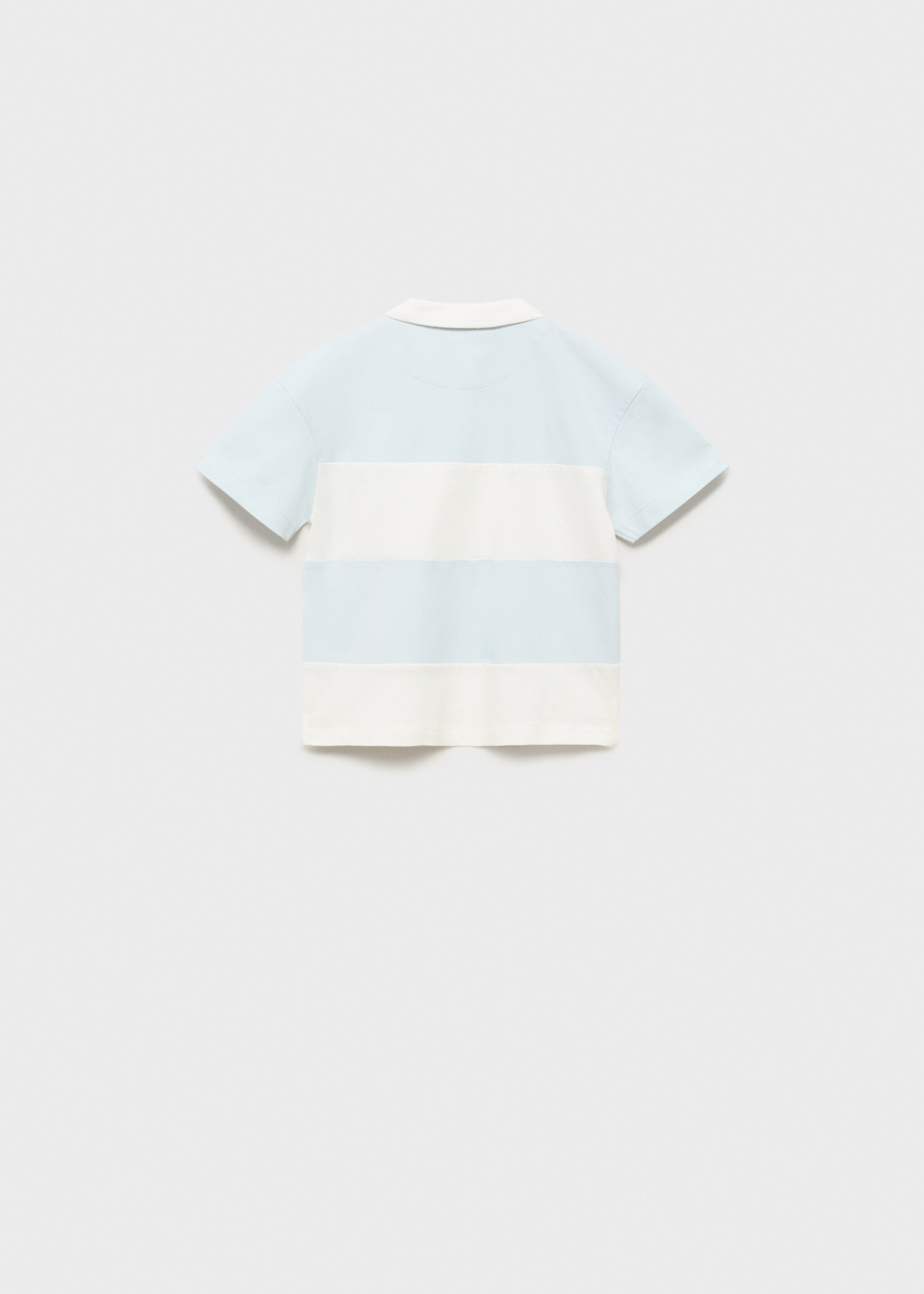 Gestreepte katoenen polo - Achterkant van het artikel, Hemelsblauw. Ref: 87076350-00.