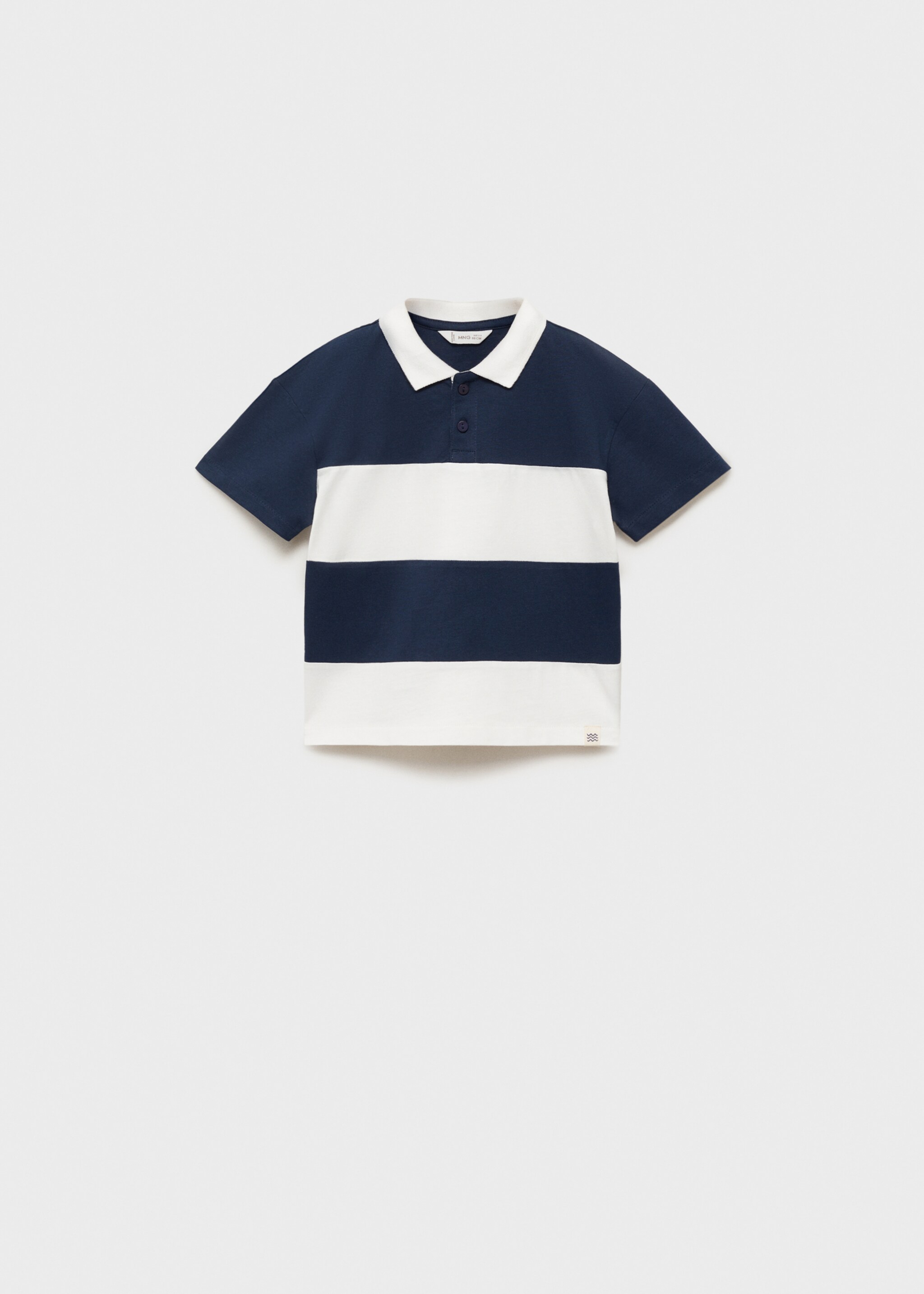 Μπλουζάκι πόλο ριγέ βαμβακερό - Προϊόν χωρίς μοντέλο, Σκούρο Μπλε Μαρέν. Ref: 87076350-00.