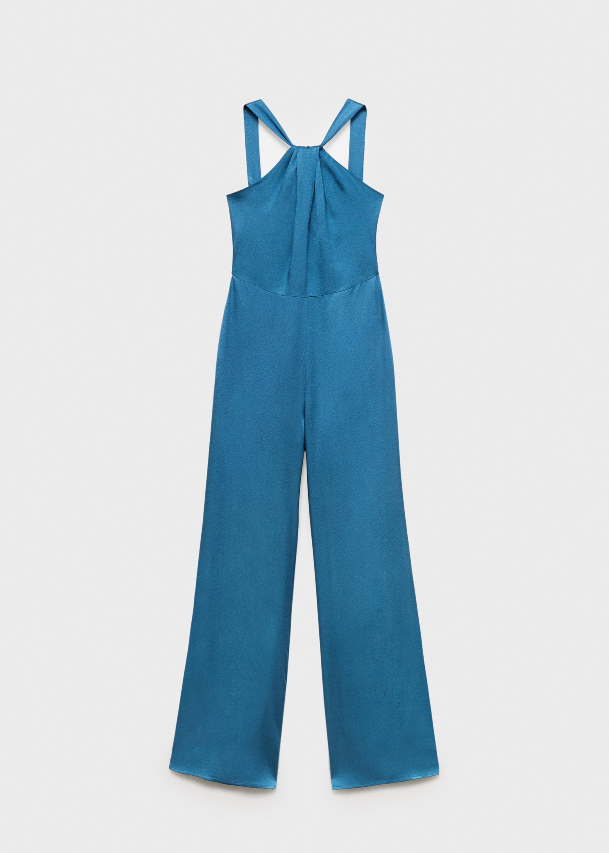 Satinerad jumpsuit halterneck - Artikel utan modell, Oljeblå. Ref: 87076364-00.