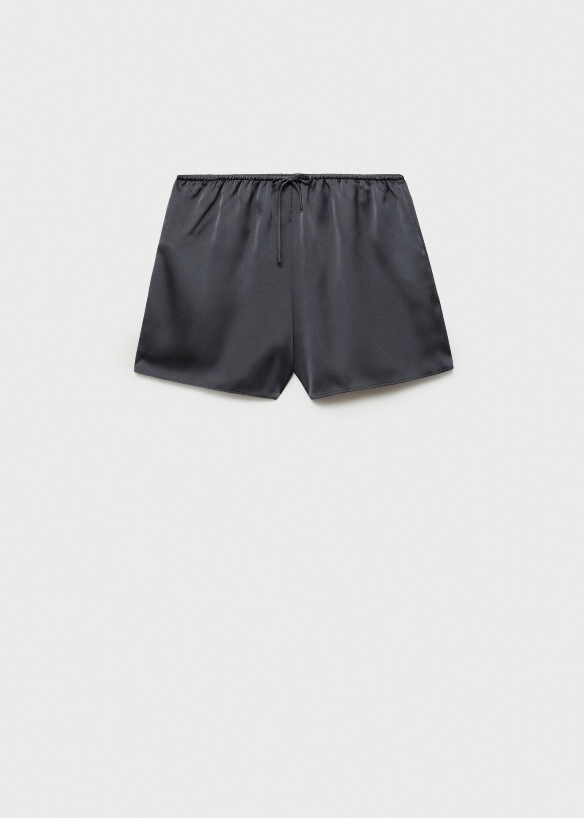 Satin bow shorts - Article without model, Dark Grey. Ref: 87076713-00.