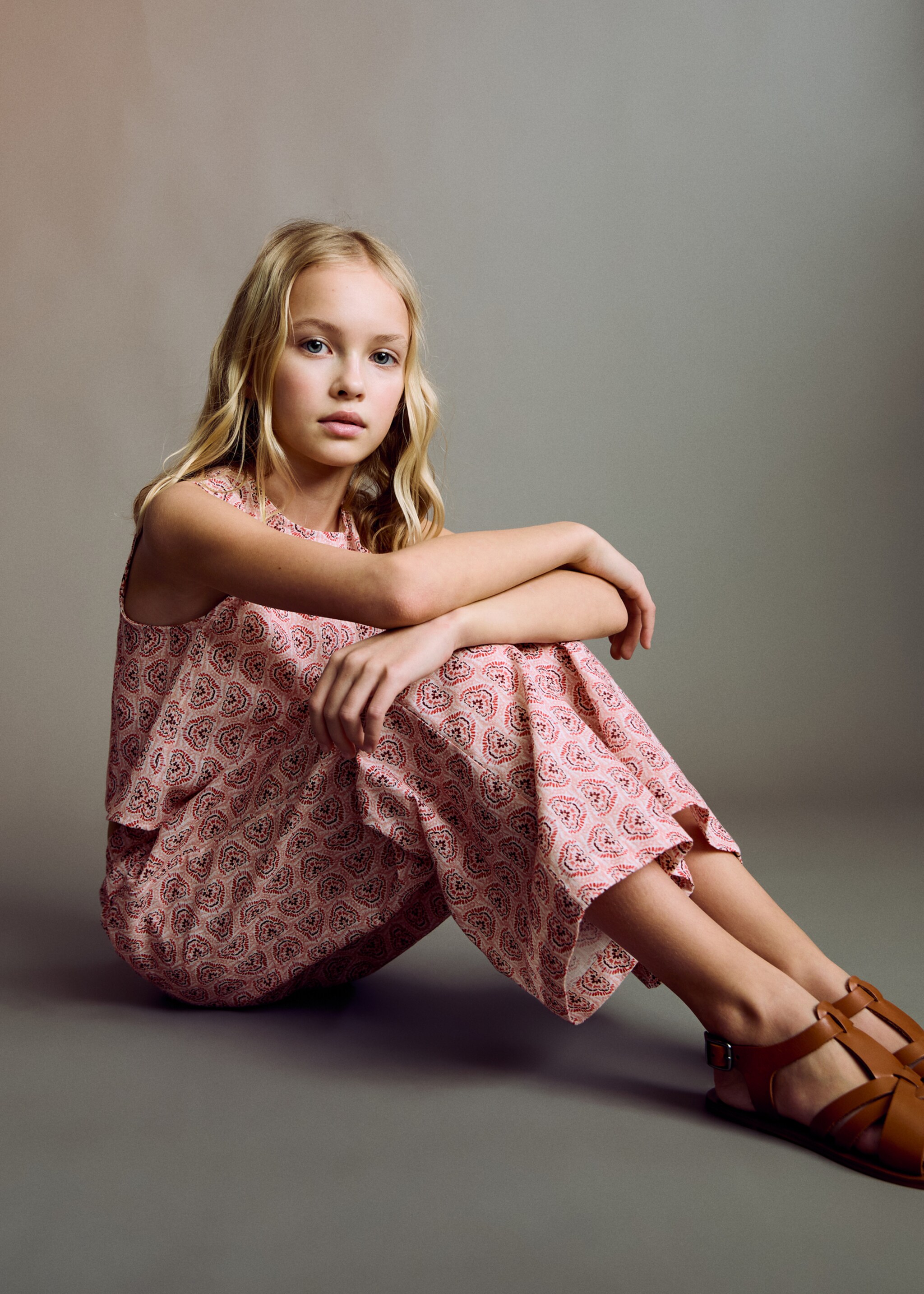 Printed cotton trousers - Details of the article 2, Pink. Ref: 87076714-00.