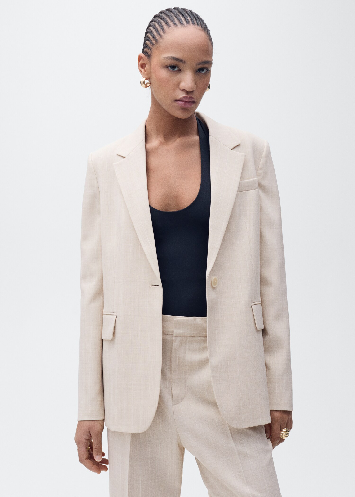 Straight suit trousers - Medium plane